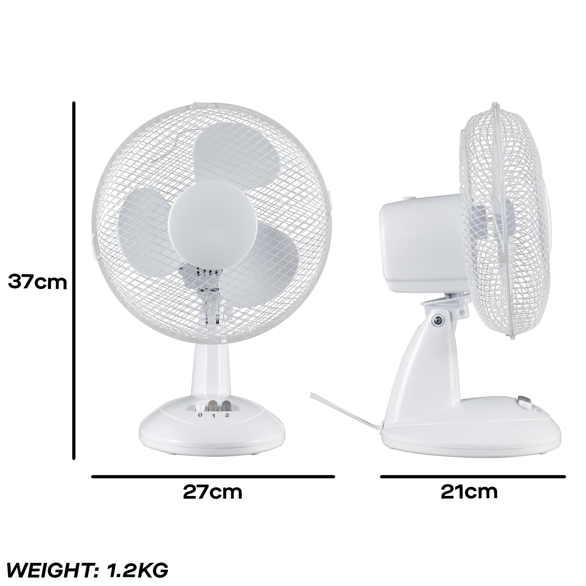 Daewoo 9" White Desktop Fan