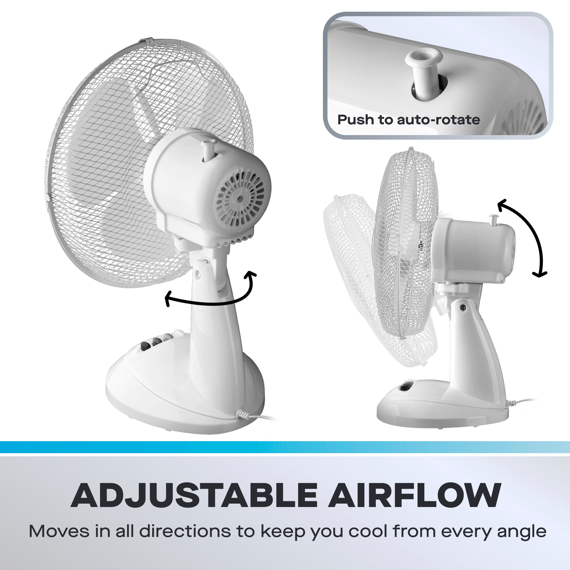 Daewoo 12" White Desktop Fan