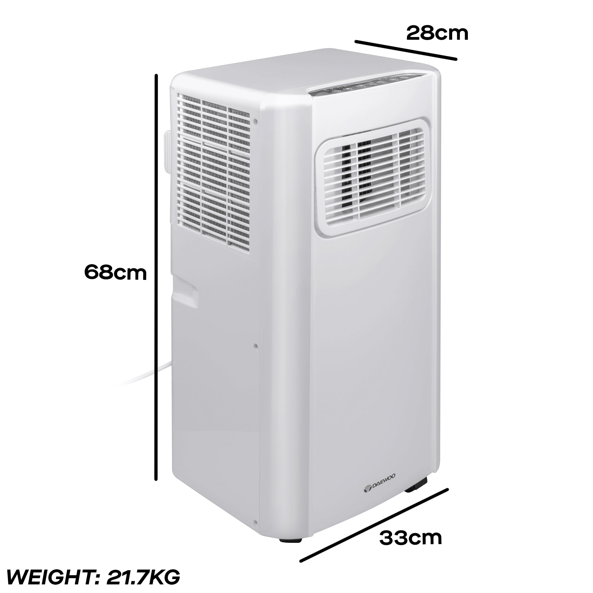 Daewoo 3-in-1 Portable Air Conditioner with Fan & Dehumidifier, 5000 BTU