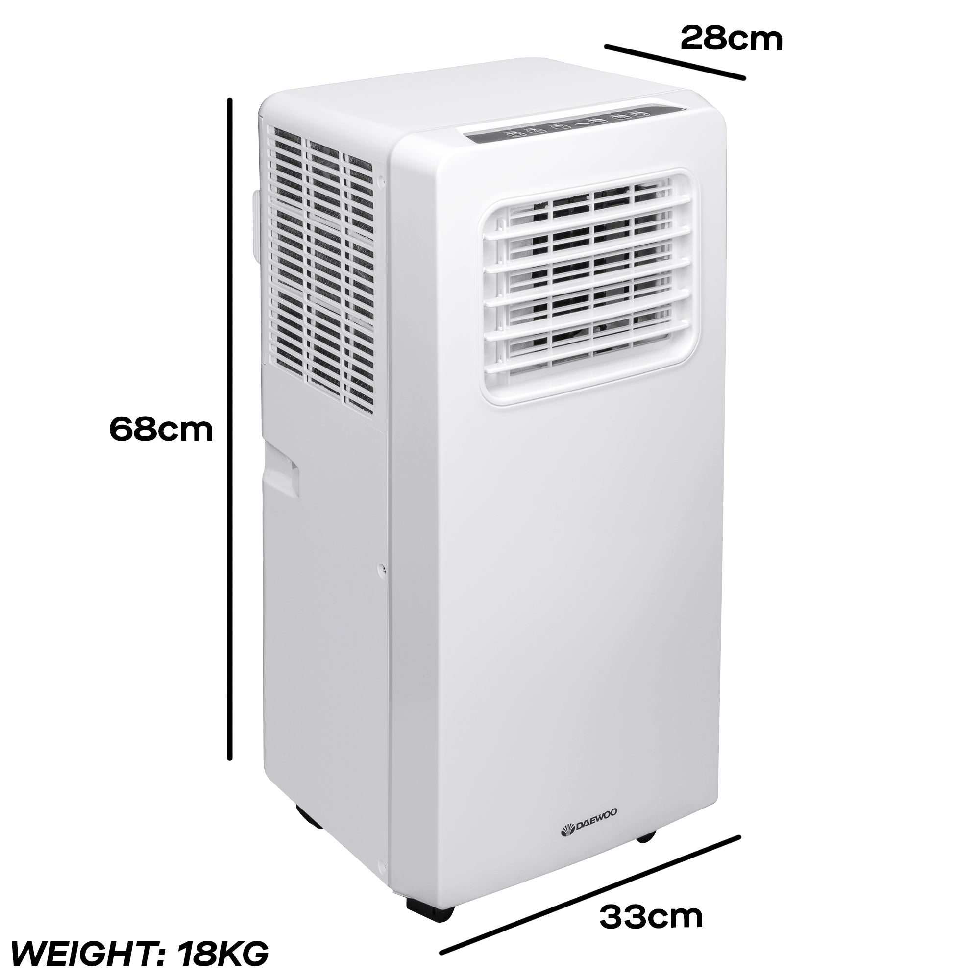 Daewoo 3-in-1 Portable Air Conditioner with Fan & Dehumidifier, 7000 BTU