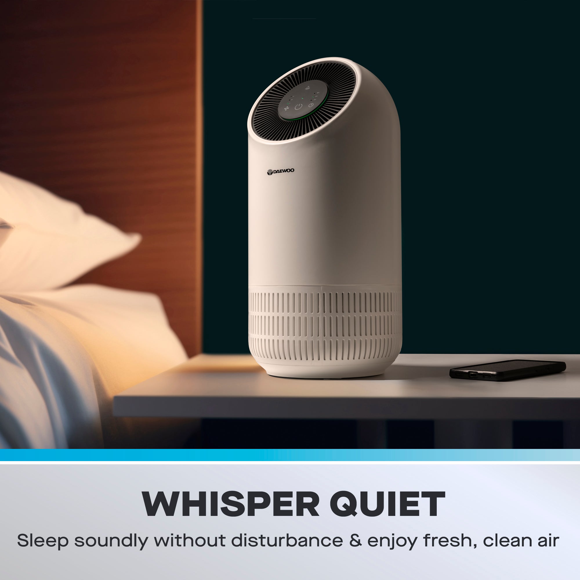 Daewoo Ultra Quiet Air Purifier with 3 Speed Settings