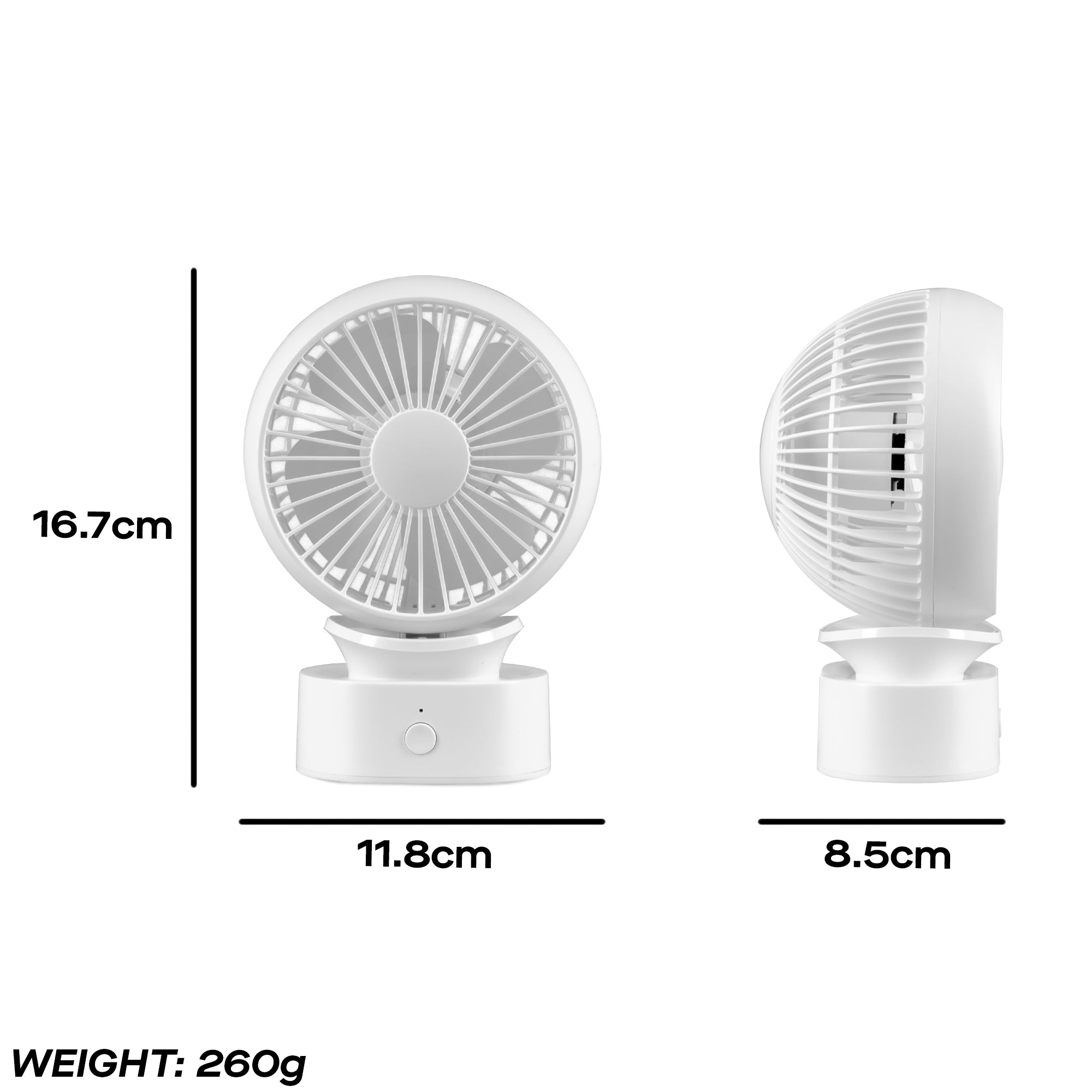 Daewoo 4-Inch Portable Rechargeable Desk Fan