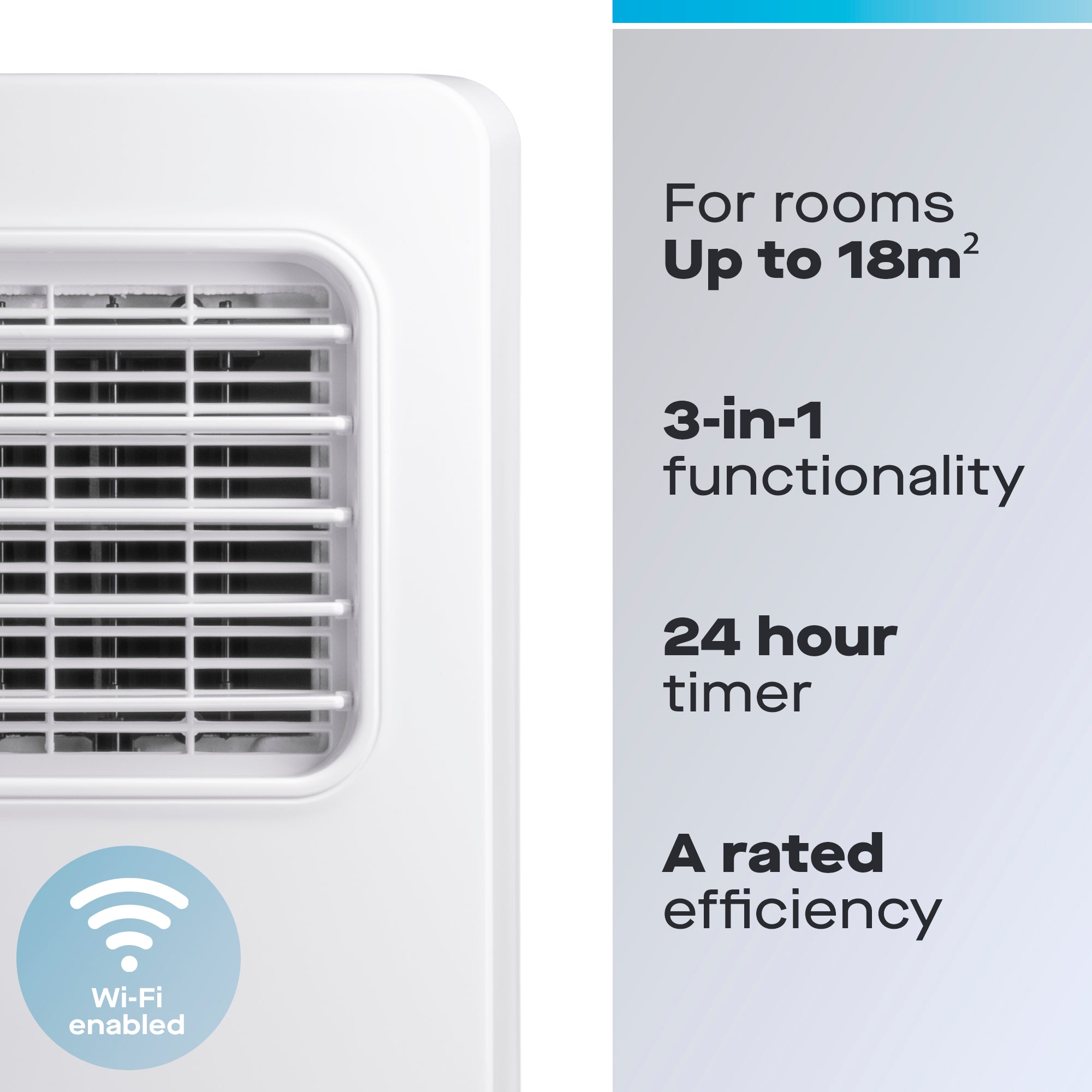 Daewoo 3-in-1 Smart Wi-Fi Portable Air Conditioner with Fan & Dehumidifier, 9000 BTU