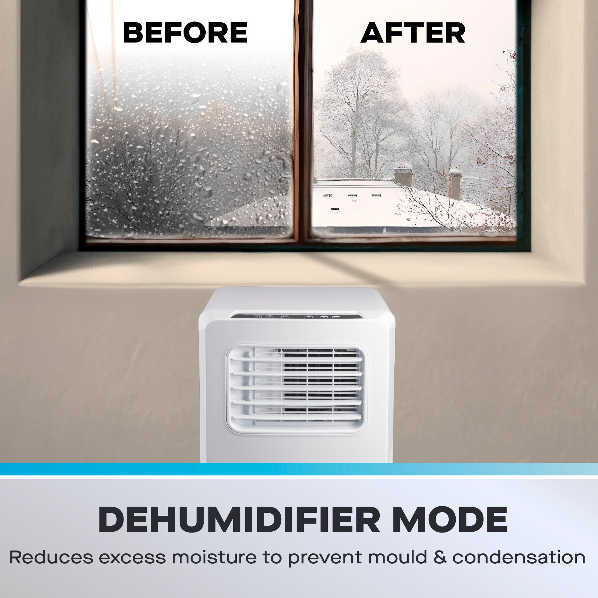 Daewoo 3-in-1 Smart Wi-Fi Portable Air Conditioner with Fan & Dehumidifier, 9000 BTU