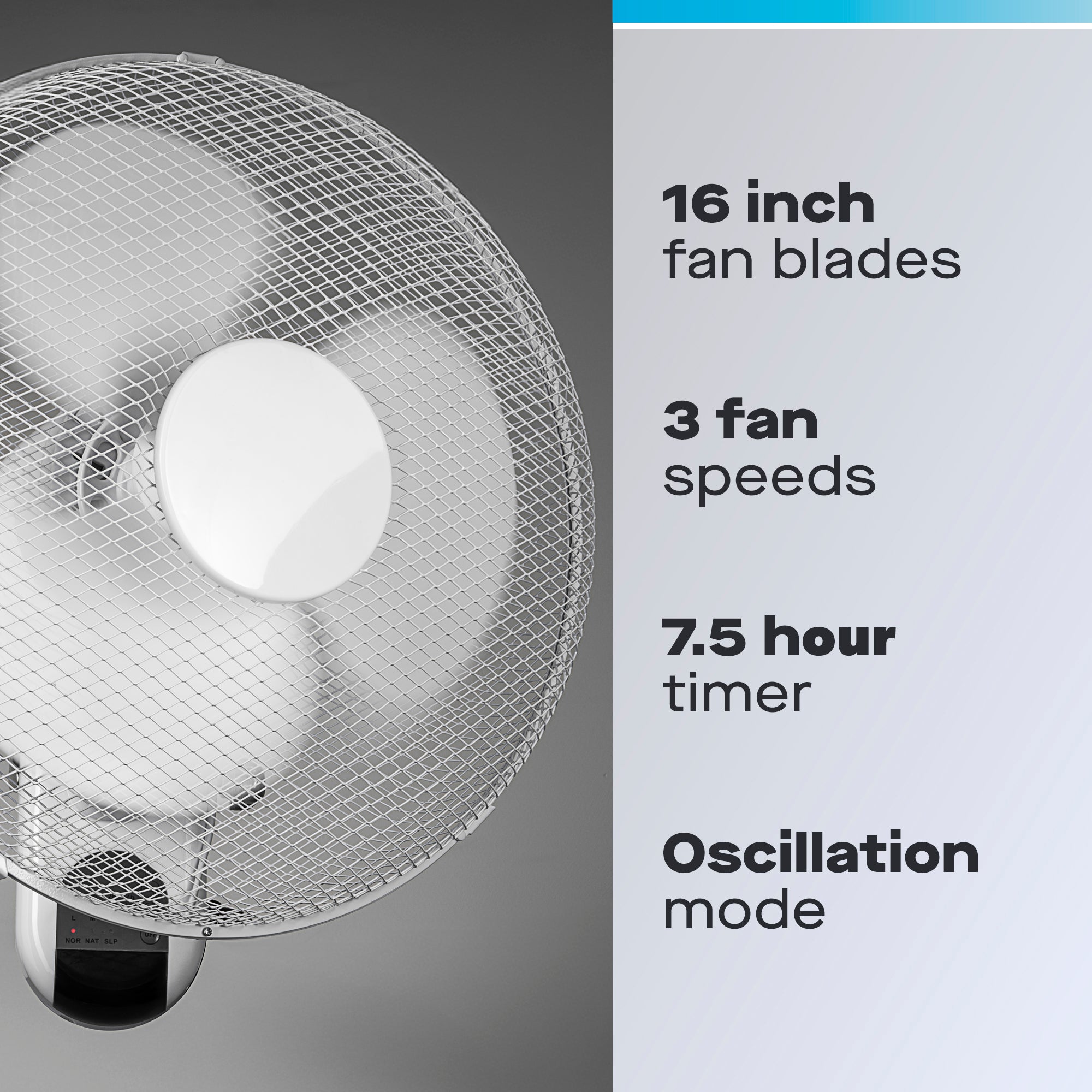 Daewoo 16" Wall Mounted Fan with Remote Control