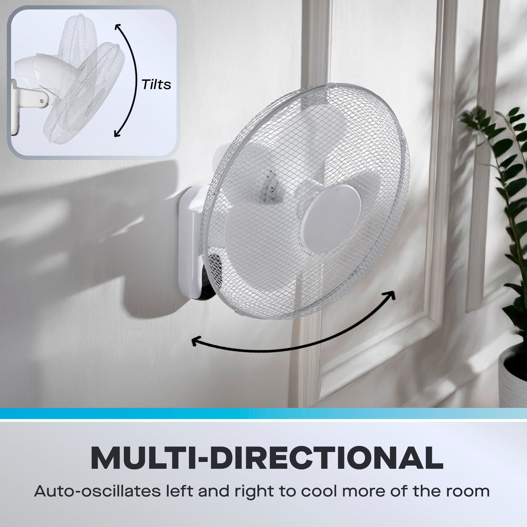 Daewoo 16" Wall Mounted Fan with Remote Control