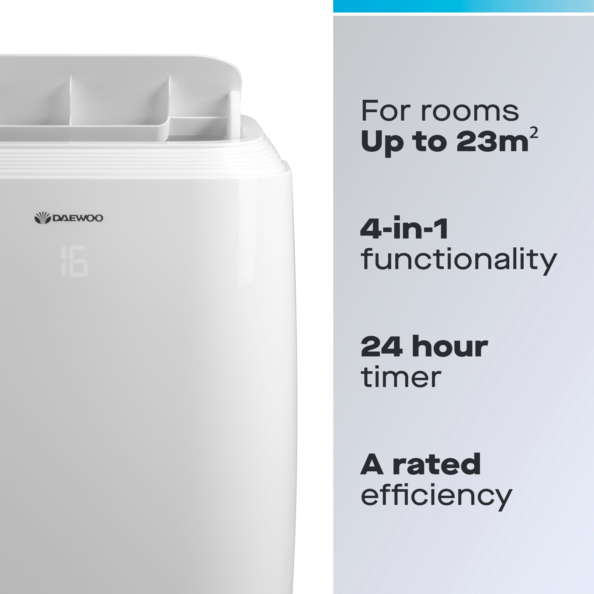 Daewoo 4-in-1 Portable Air Conditioner with Heater, Dehumidifier & Fan, 12000 BTU