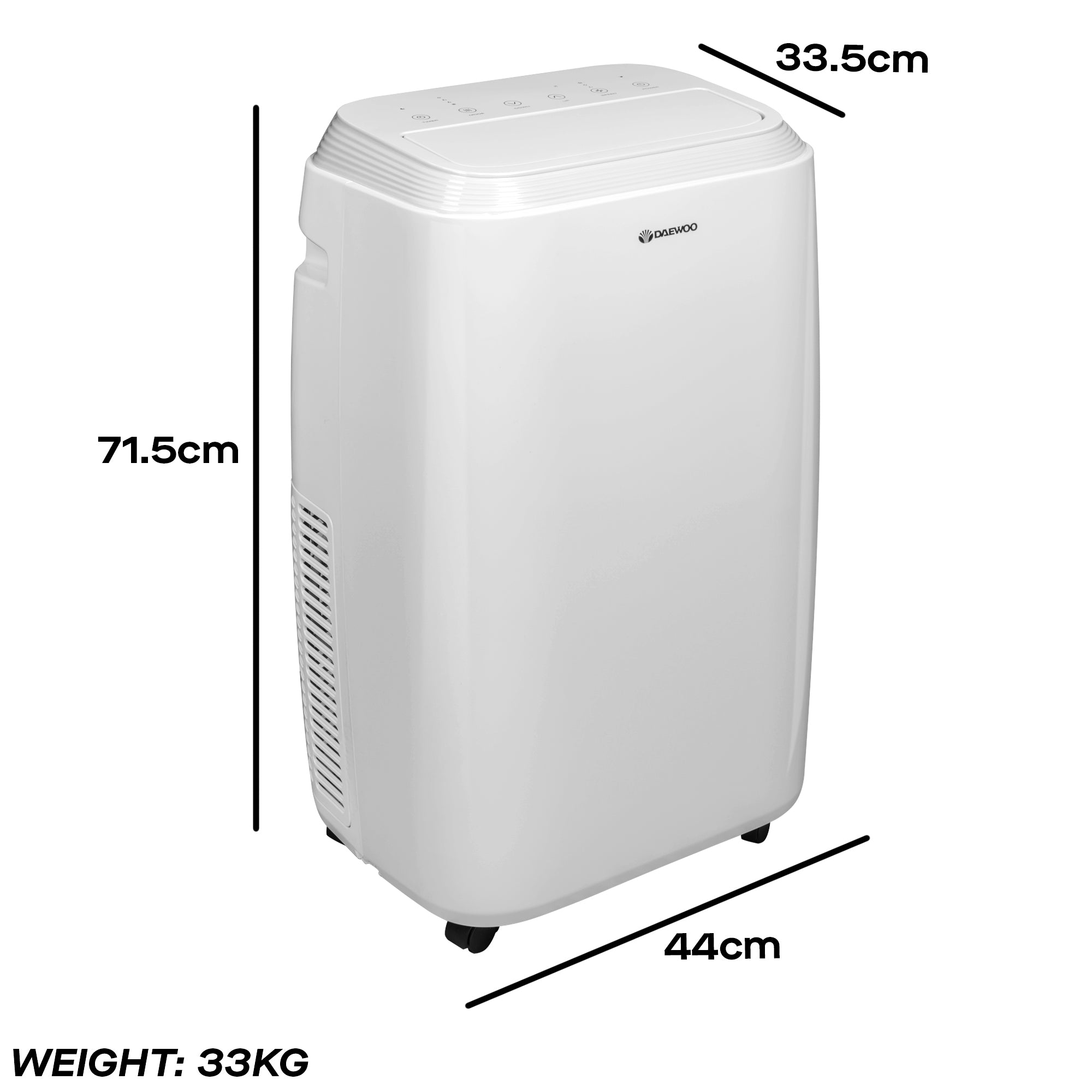 Daewoo 4-in-1 Portable Air Conditioner with Heater, Dehumidifier & Fan, 12000 BTU