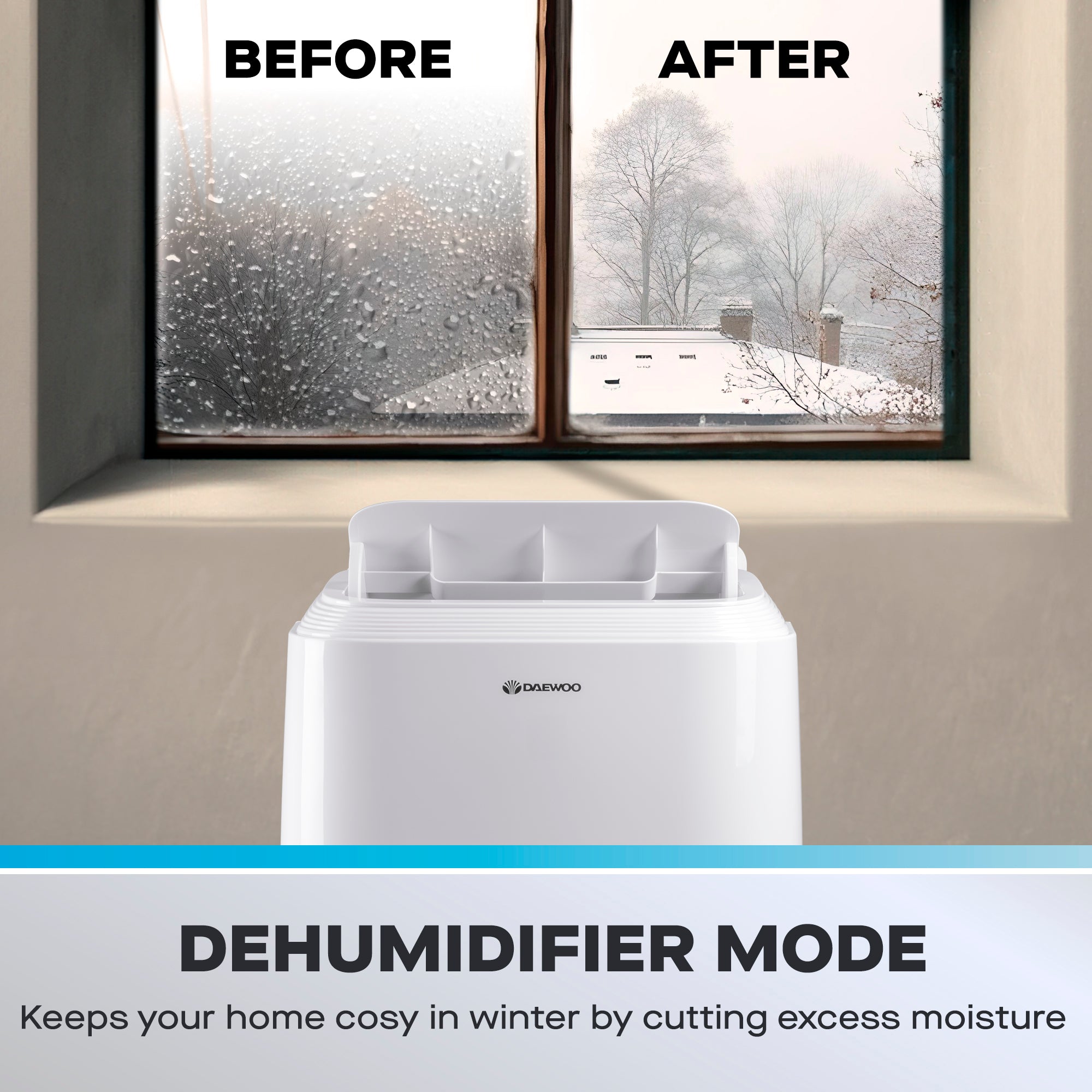 Daewoo 4-in-1 Portable Air Conditioner with Heater, Dehumidifier & Fan, 12000 BTU