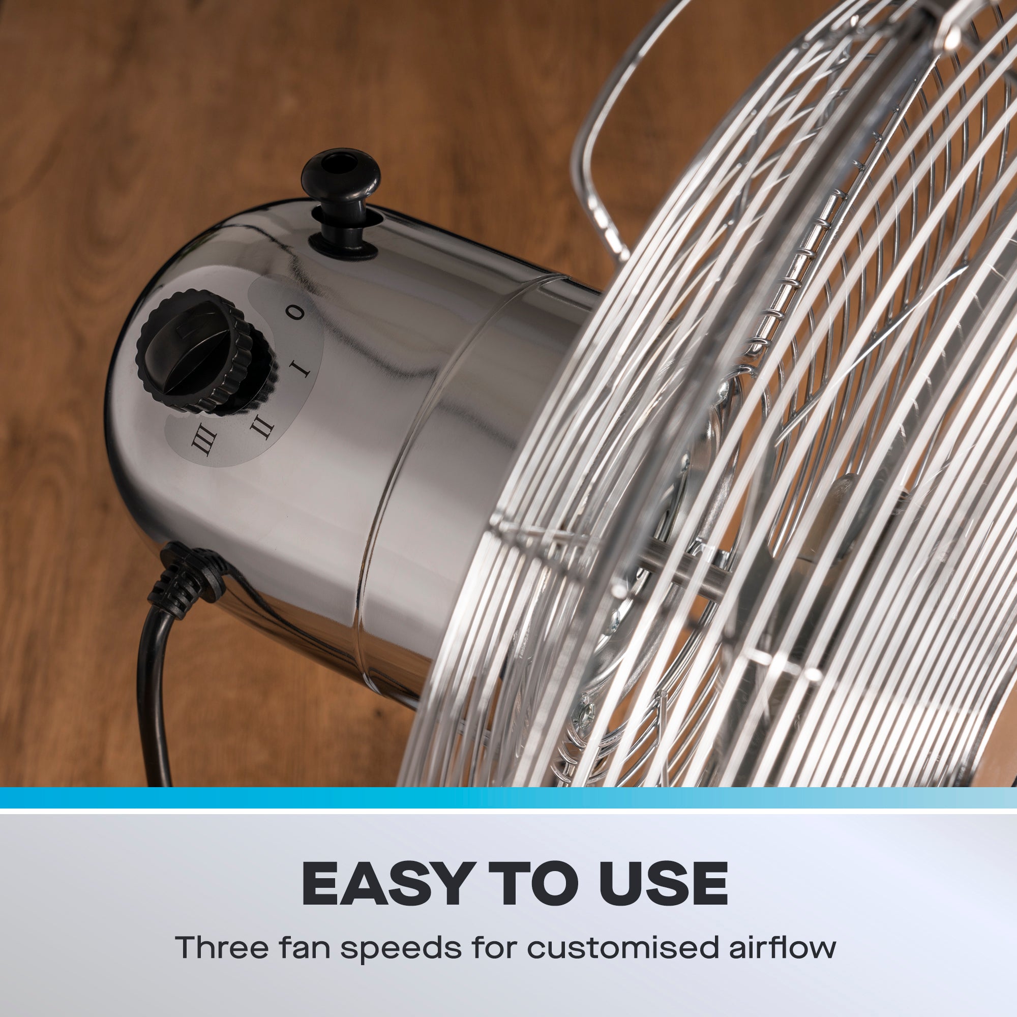 Daewoo 12" Chrome Metal Desk Fan