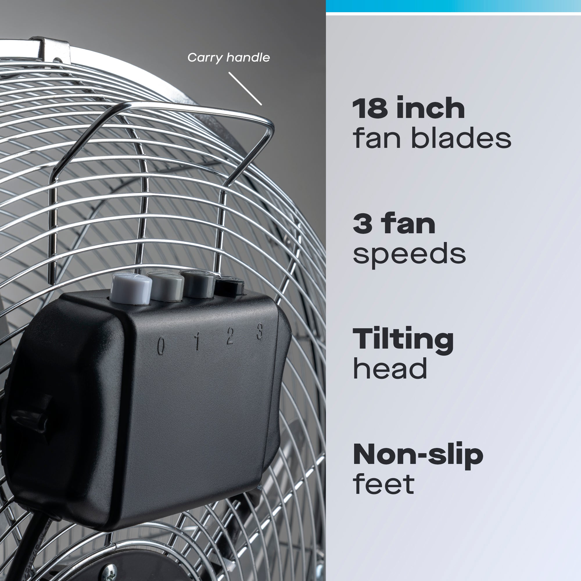 Daewoo 18" High Velocity Chrome Floor Fan