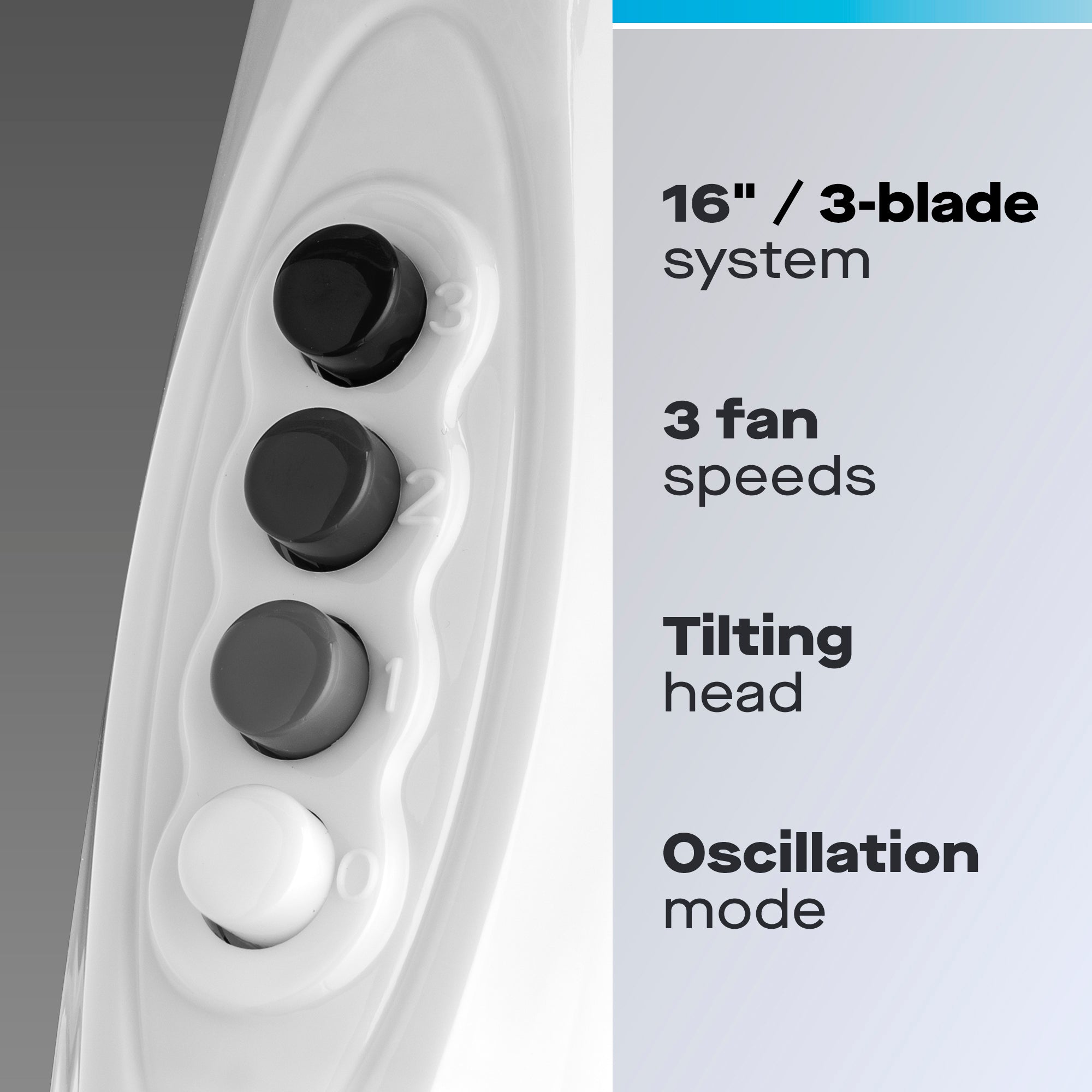 Daewoo 16" White Pedestal Fan with Cross Base