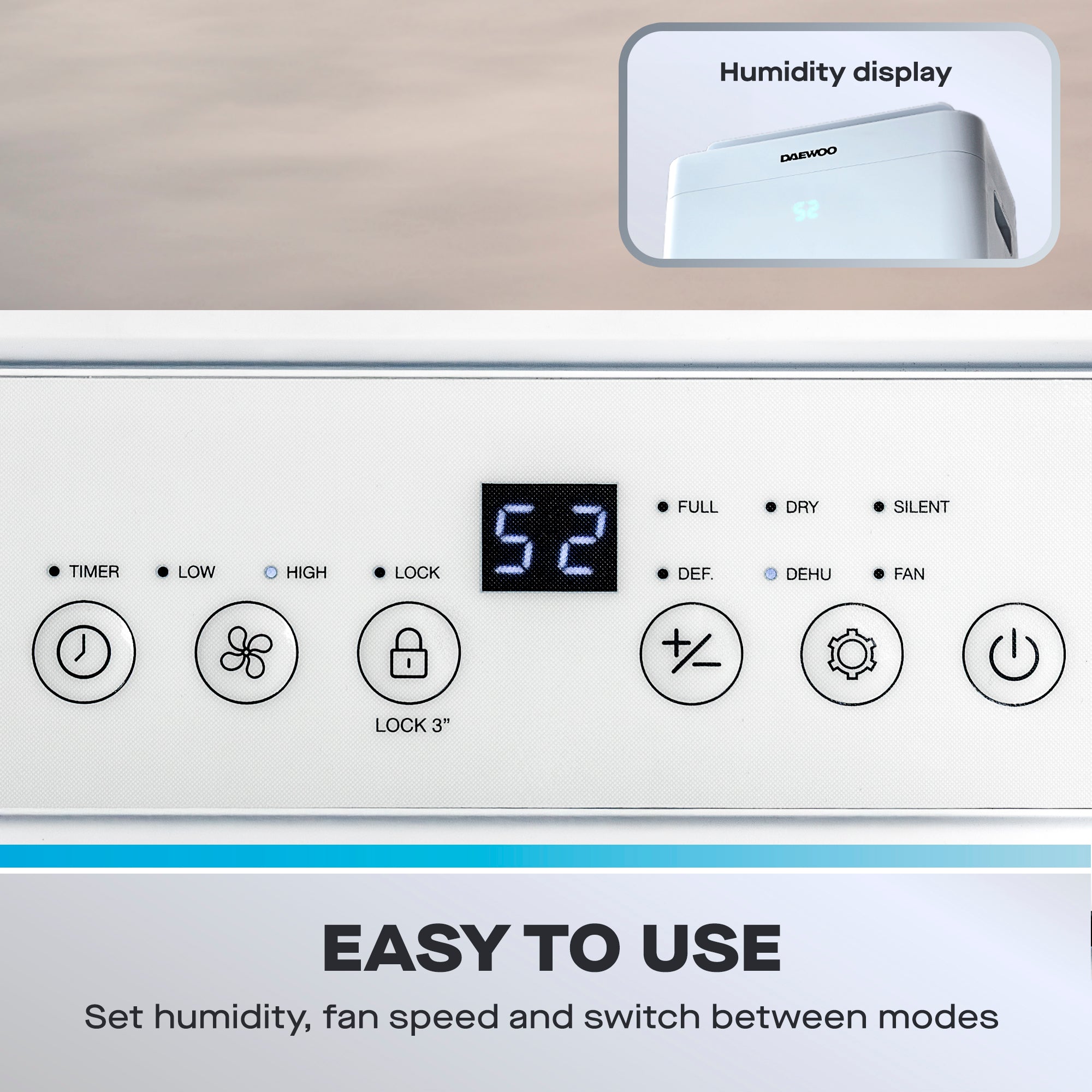 Daewoo 12L Dehumidifier with Air Purifier