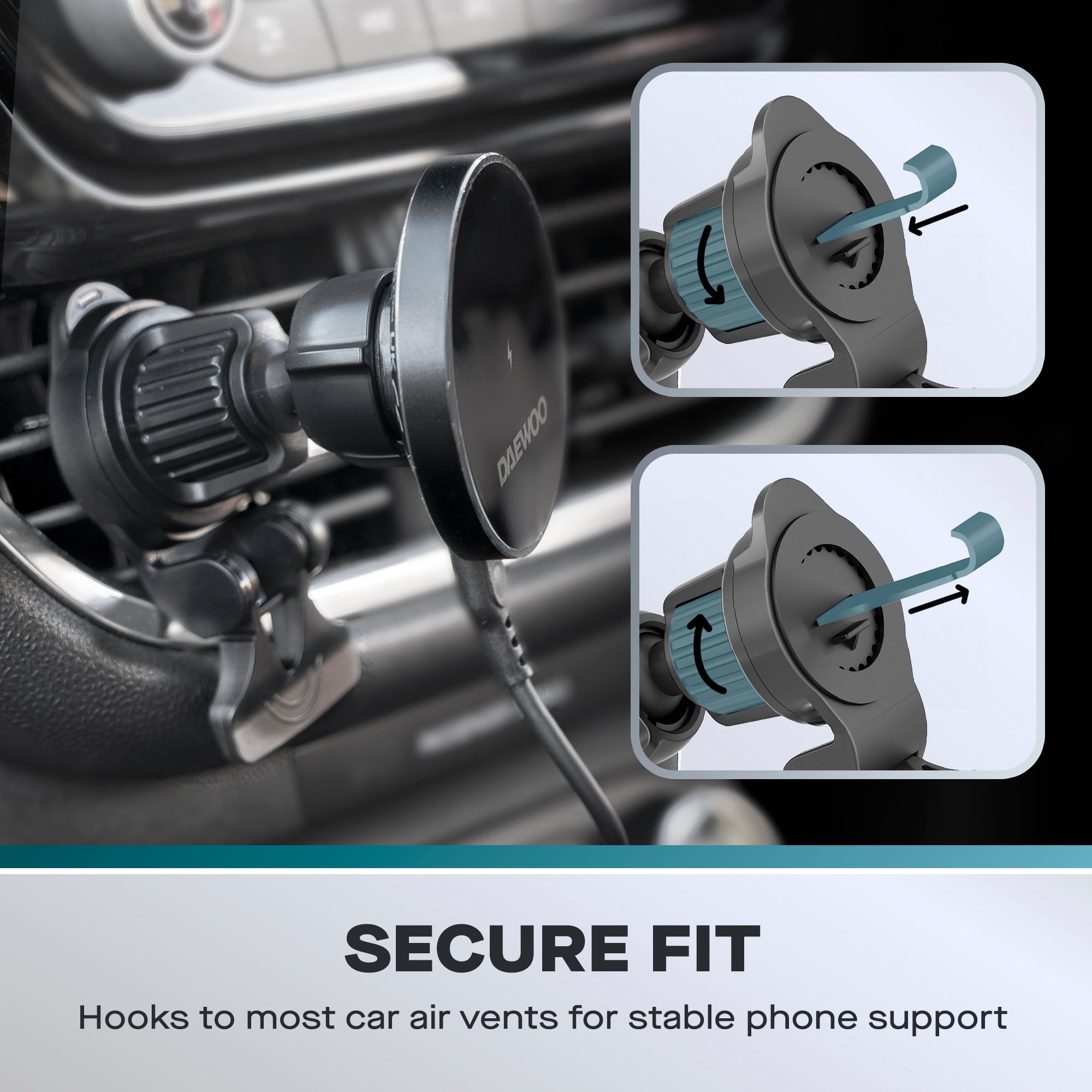 Daewoo 15W Magsafe Car Mount Phone Charger