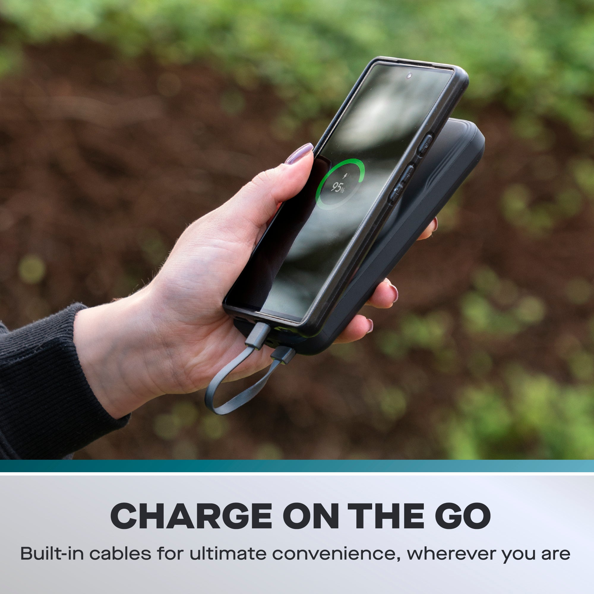 Daewoo 10000mAh Portable Power Bank with Built-in Cables