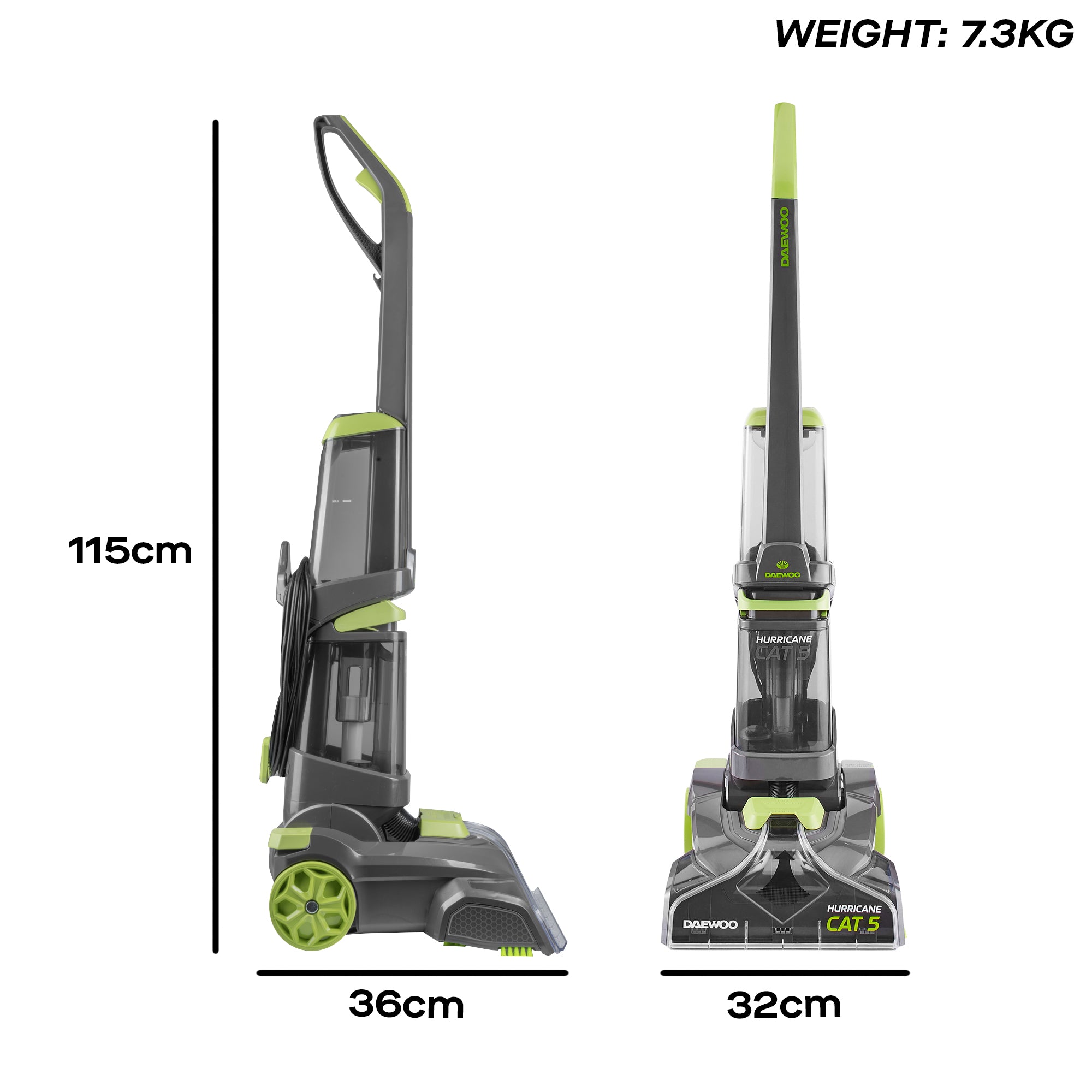 Daewoo Hurricane Cat 5 700W Upright Carpet Washer with Upholstery Brush