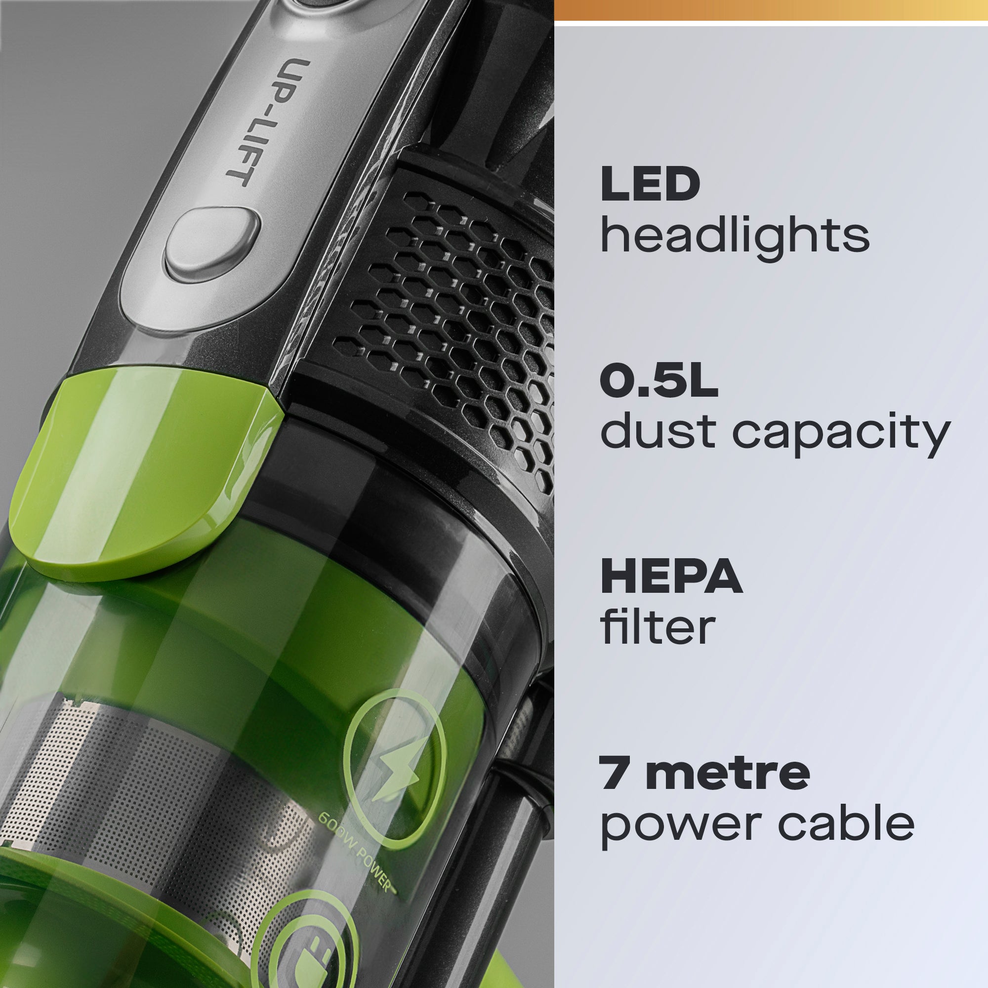 Daewoo Tornado 600W 2-in-1 Up-Lift Upright Corded Vacuum Cleaner