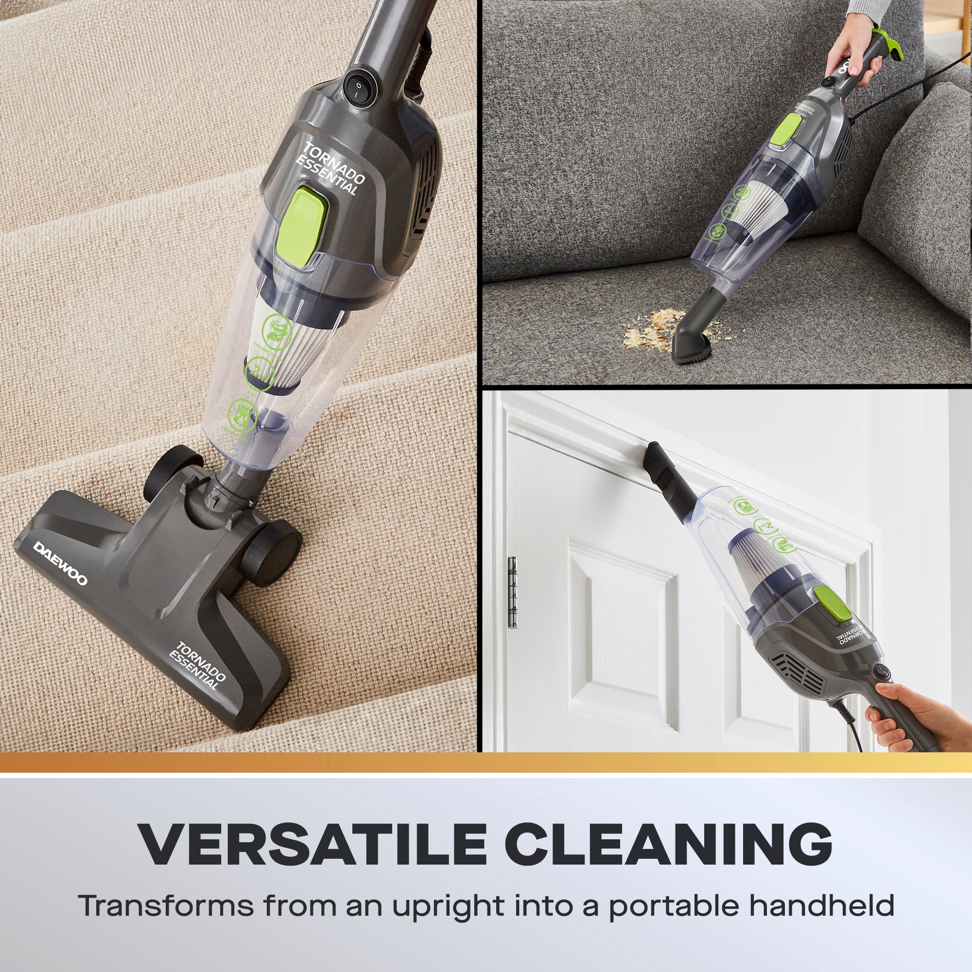 Daewoo Tornado Essential 600W 2-in-1 Corded Vacuum Cleaner