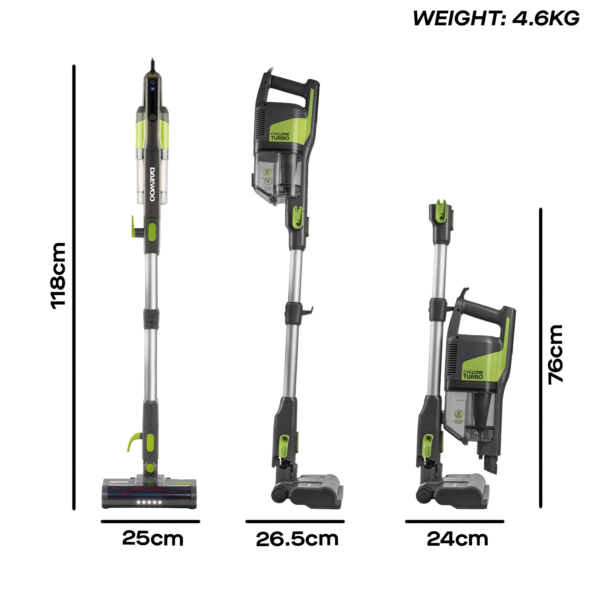 Daewoo Cyclone Turbo Corded 3-in-1 Handheld Vacuum Cleaner