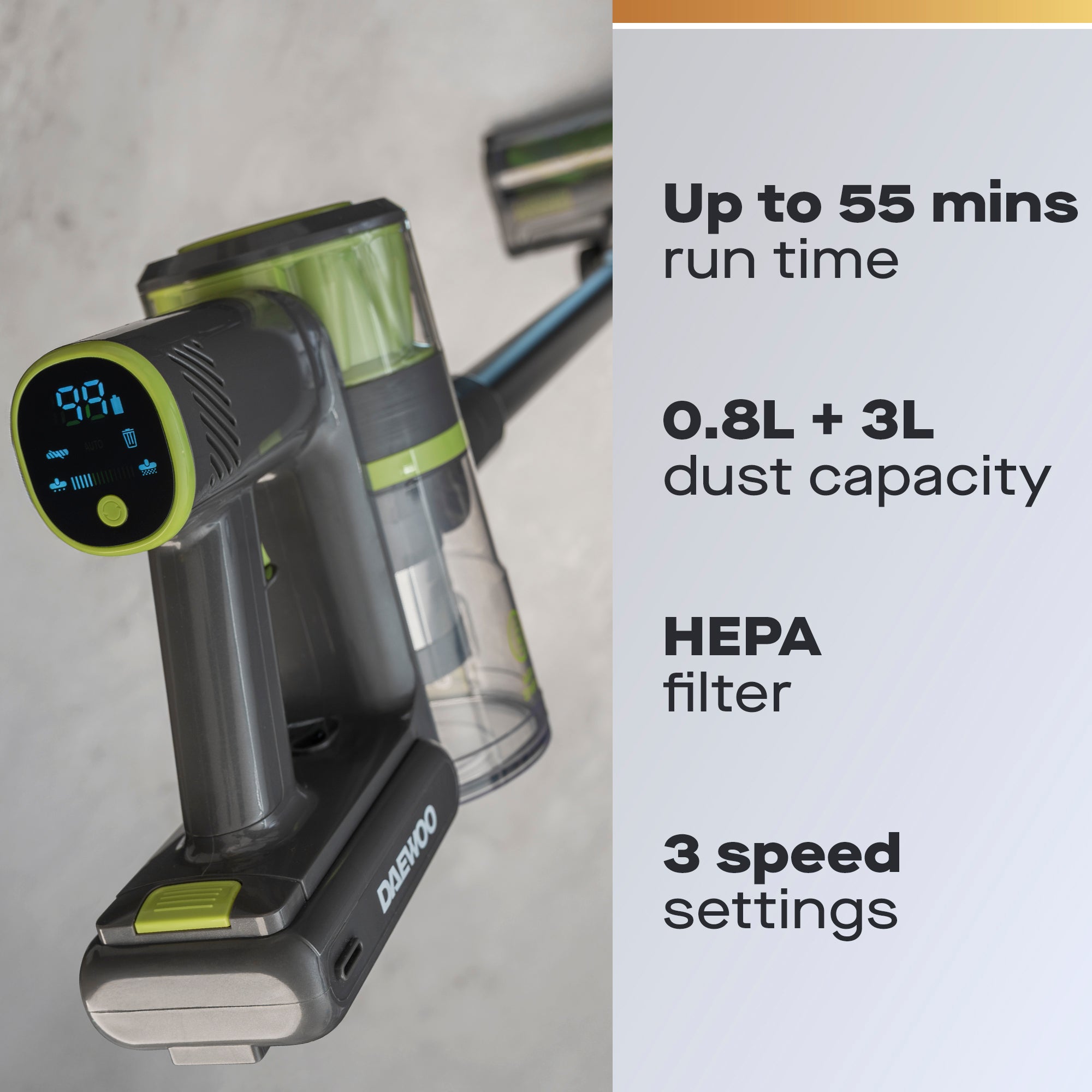 Daewoo Cyclone Freedom Cordless Vacuum Cleaner with Auto Empty System