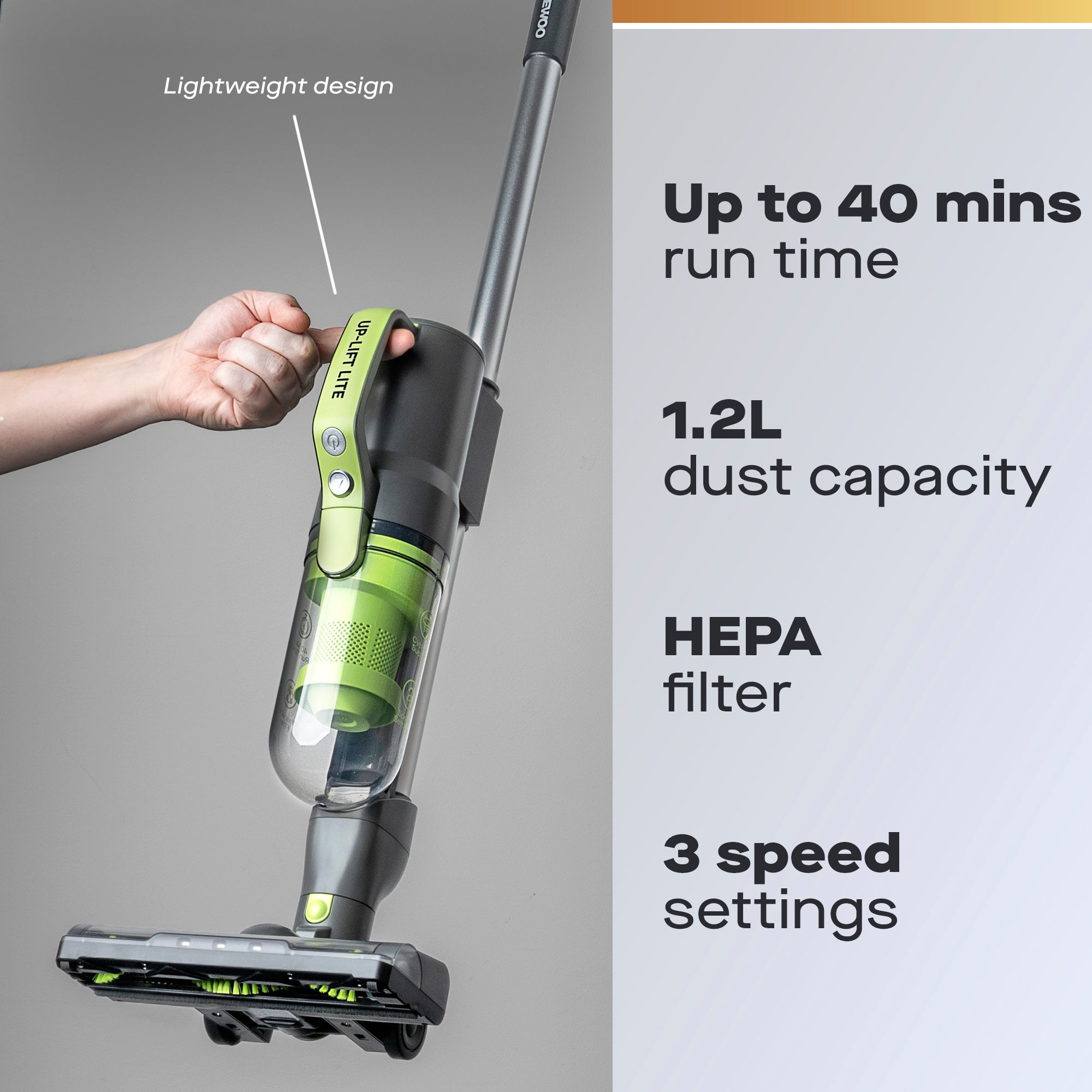 Daewoo Tornado 2-in-1 Up-Lift Lite Upright Cordless Vacuum Cleaner