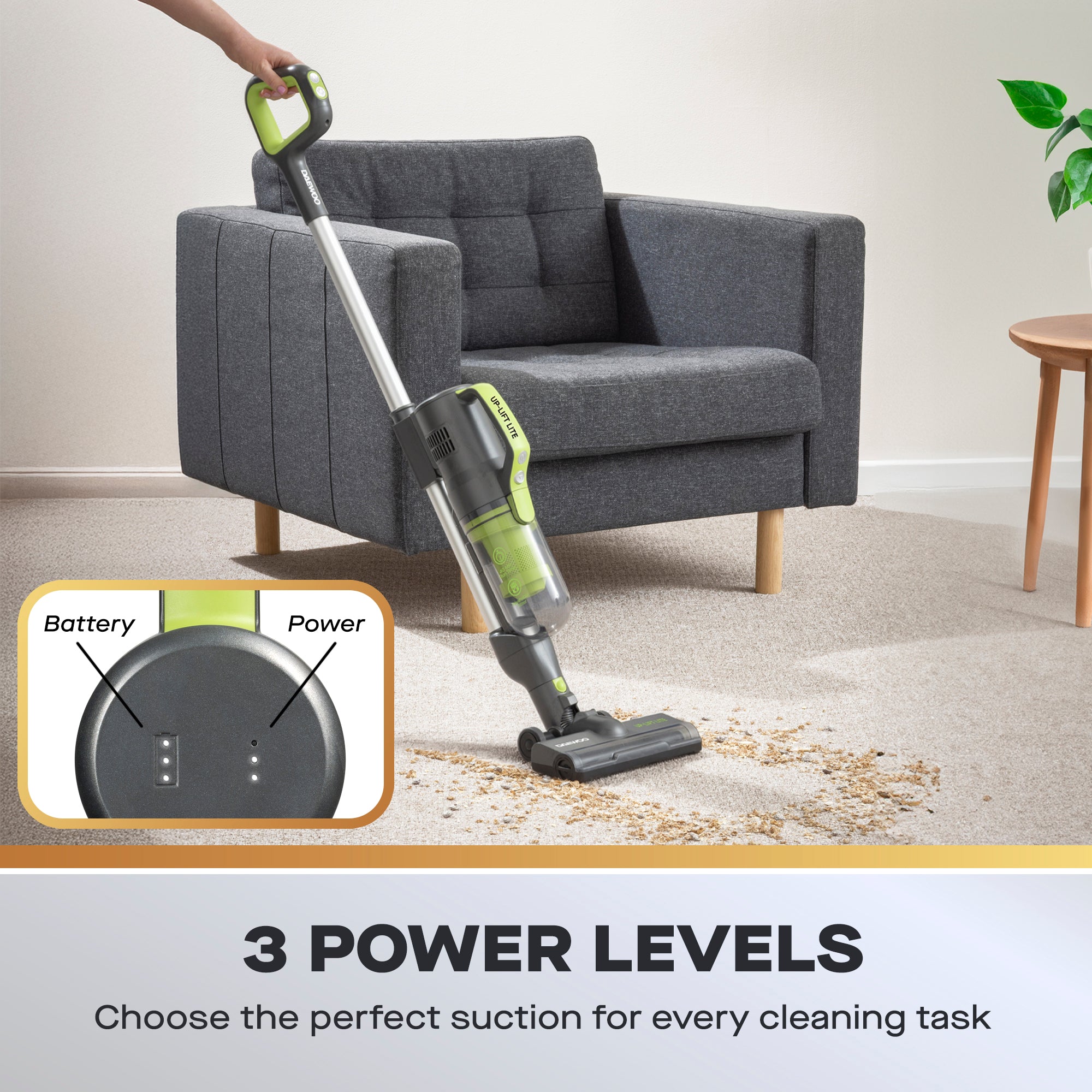 Daewoo Tornado 2-in-1 Up-Lift Lite Upright Cordless Vacuum Cleaner