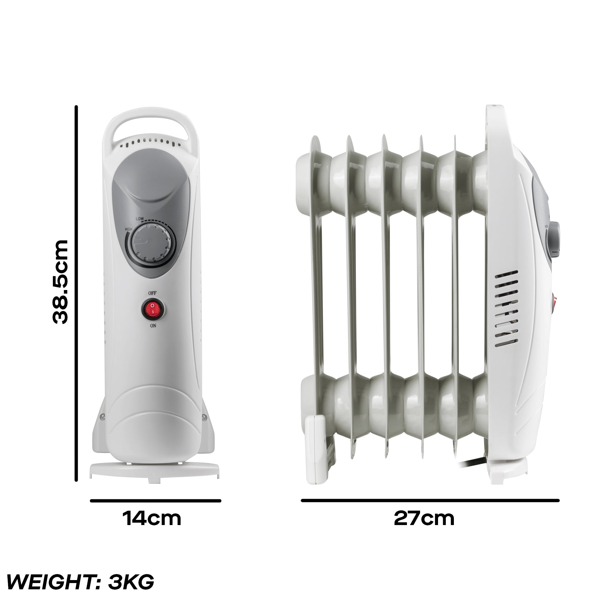 Daewoo 800W Mini Oil Filled Radiator