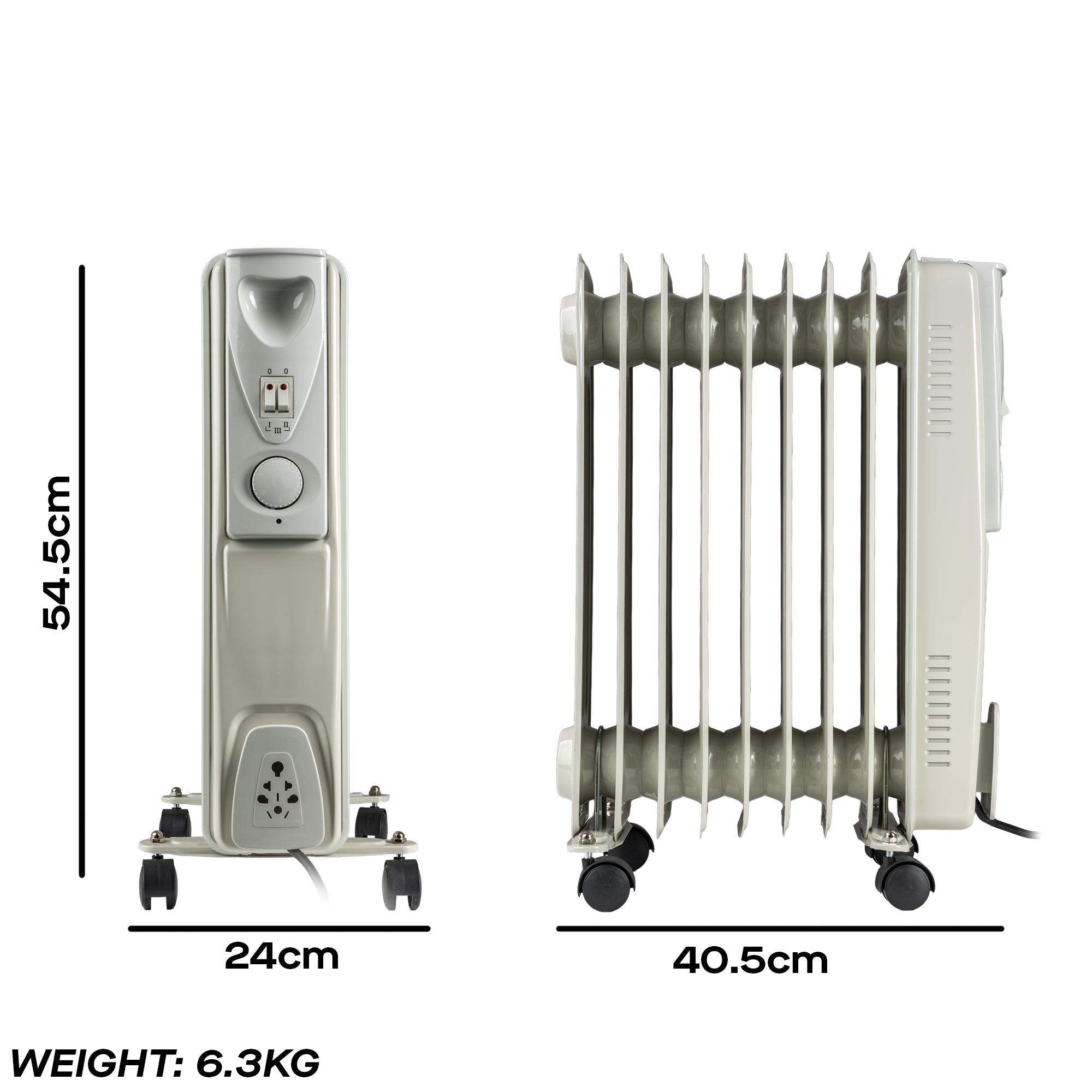 Daewoo 2000W Oil Filled Radiator with Thermostat Control