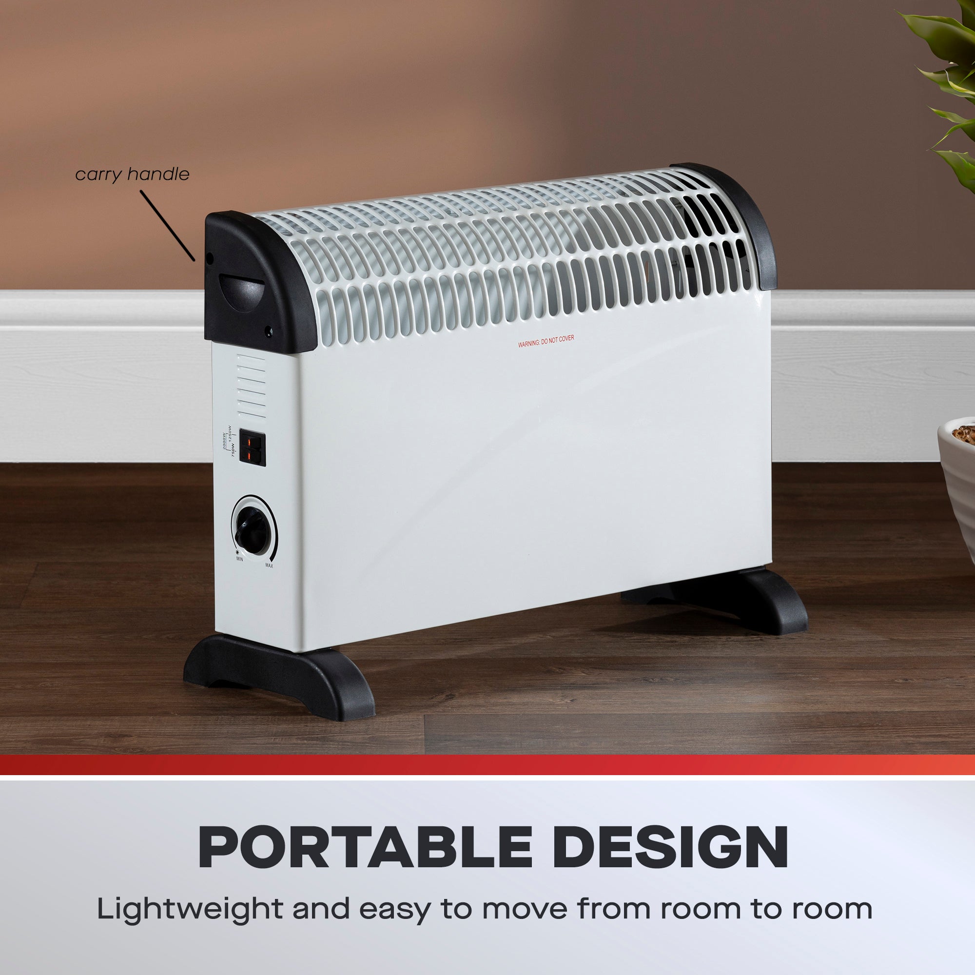 Daewoo 2kW Convector Heater with Thermostat
