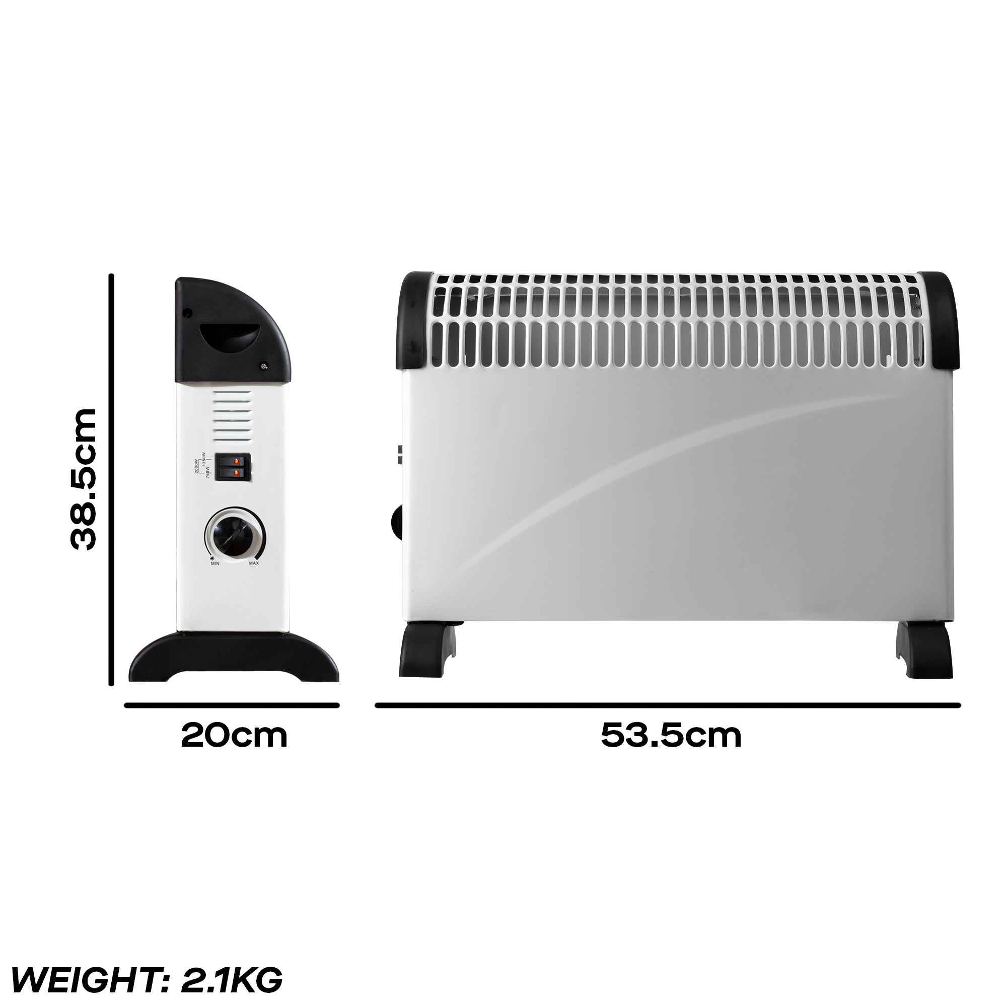 Daewoo 2kW Convector Heater with Thermostat