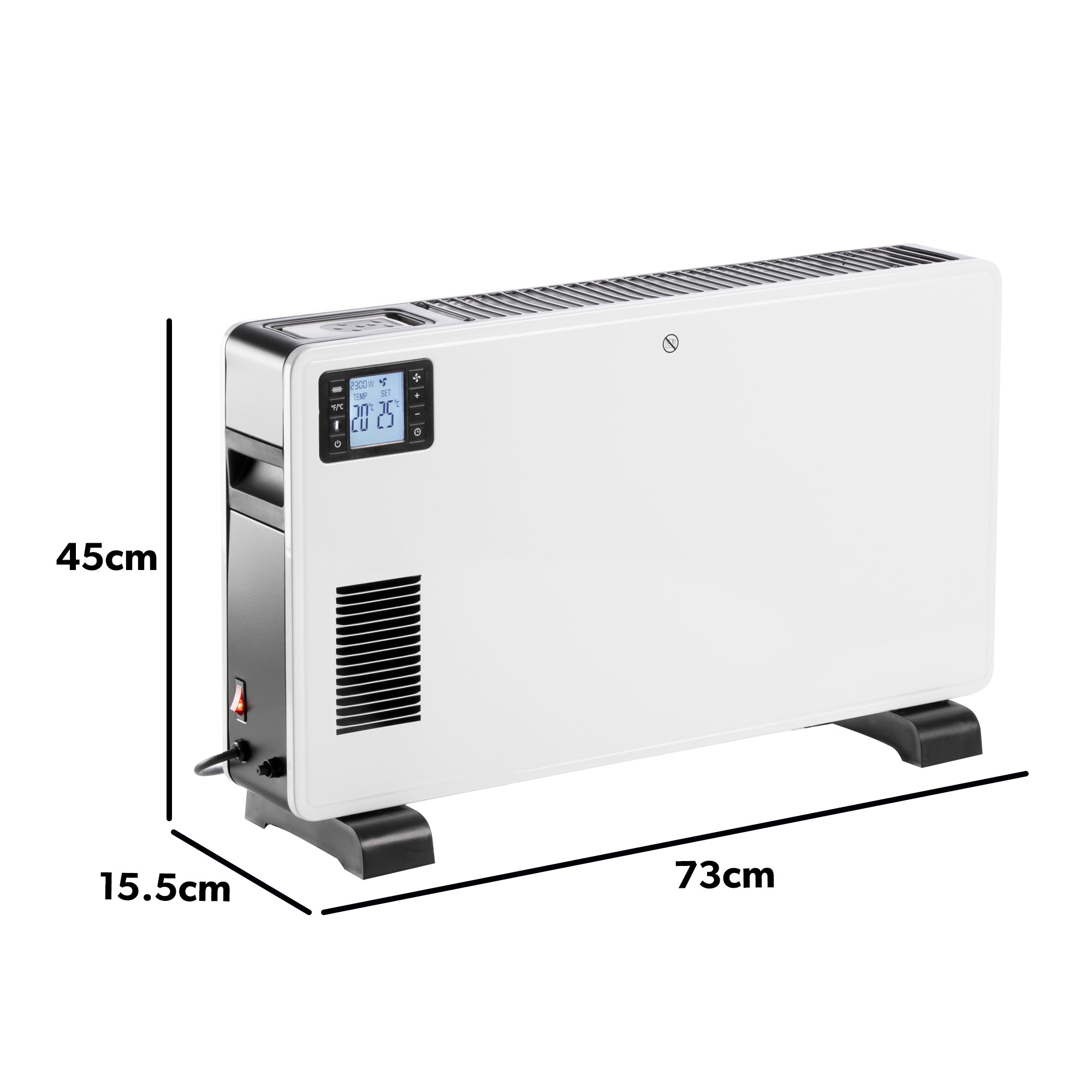 Daewoo 2300W White Convector Heater with LCD Display & Remote Control