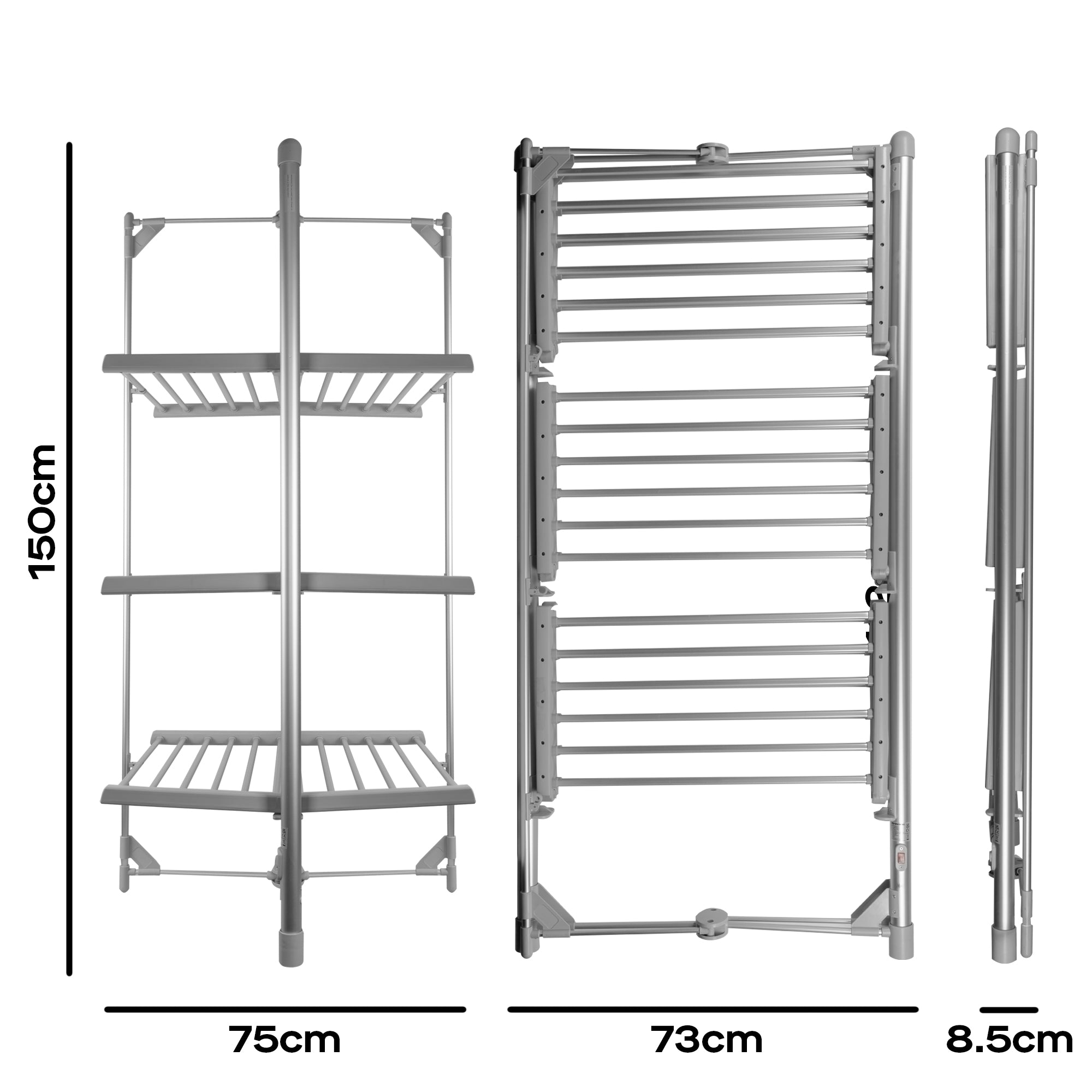 Daewoo Large 3 Tier Foldable Electric Heated Clothes Airer