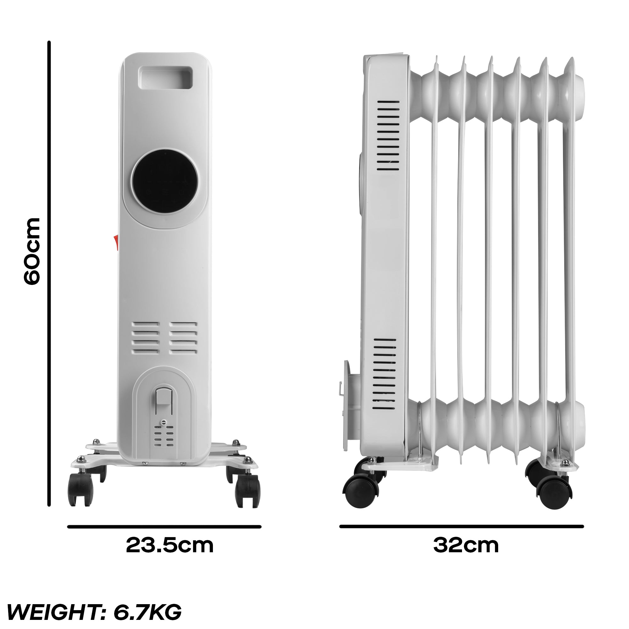 Daewoo 1500W Oil Filled Radiator with LED Display & Remote Control