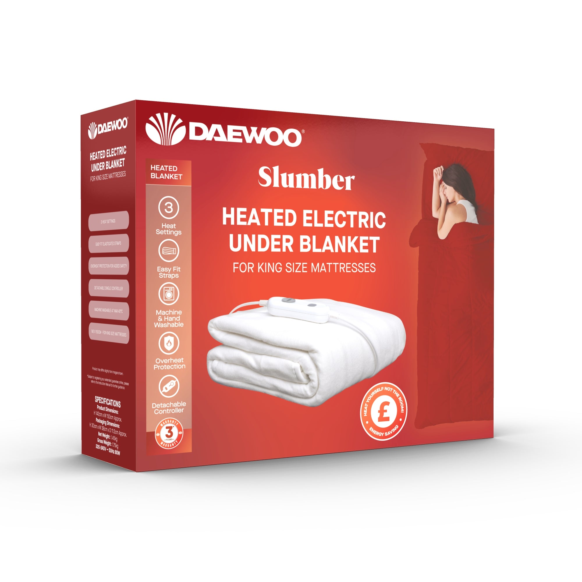 Daewoo King Size Electric Heated Underblanket