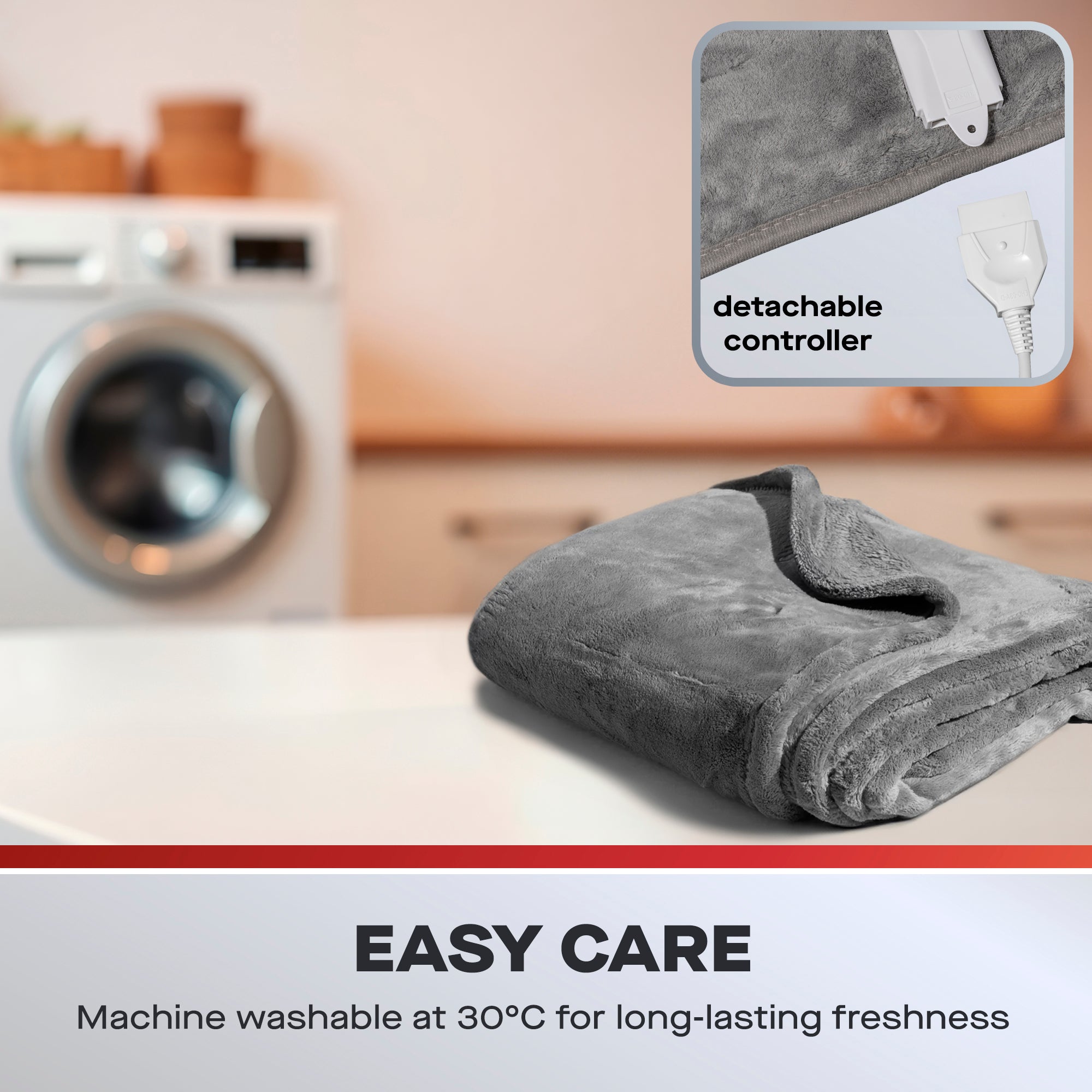 Daewoo Grey Heated Over Throw Blanket