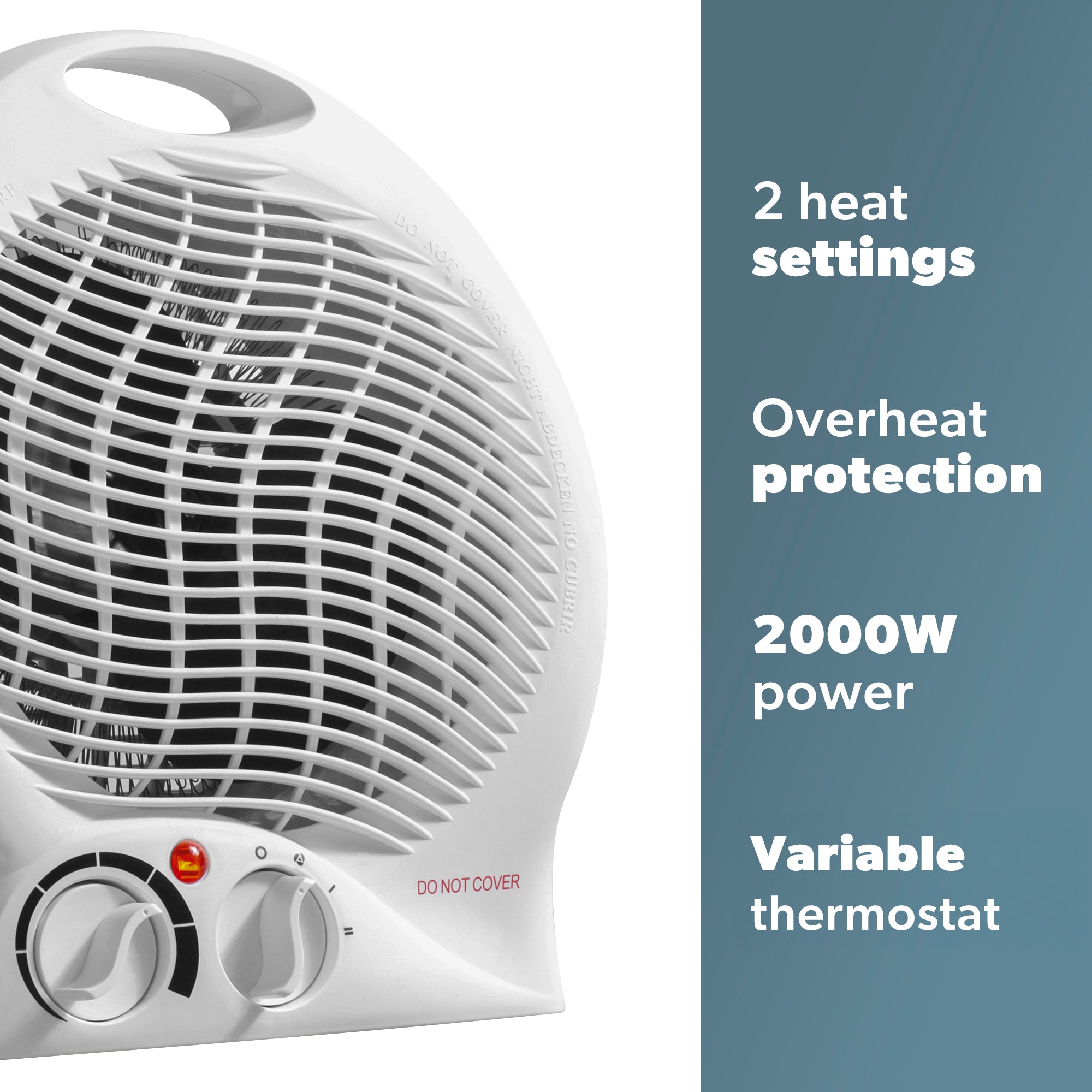 Daewoo 2000W Portable Upright Fan Heater