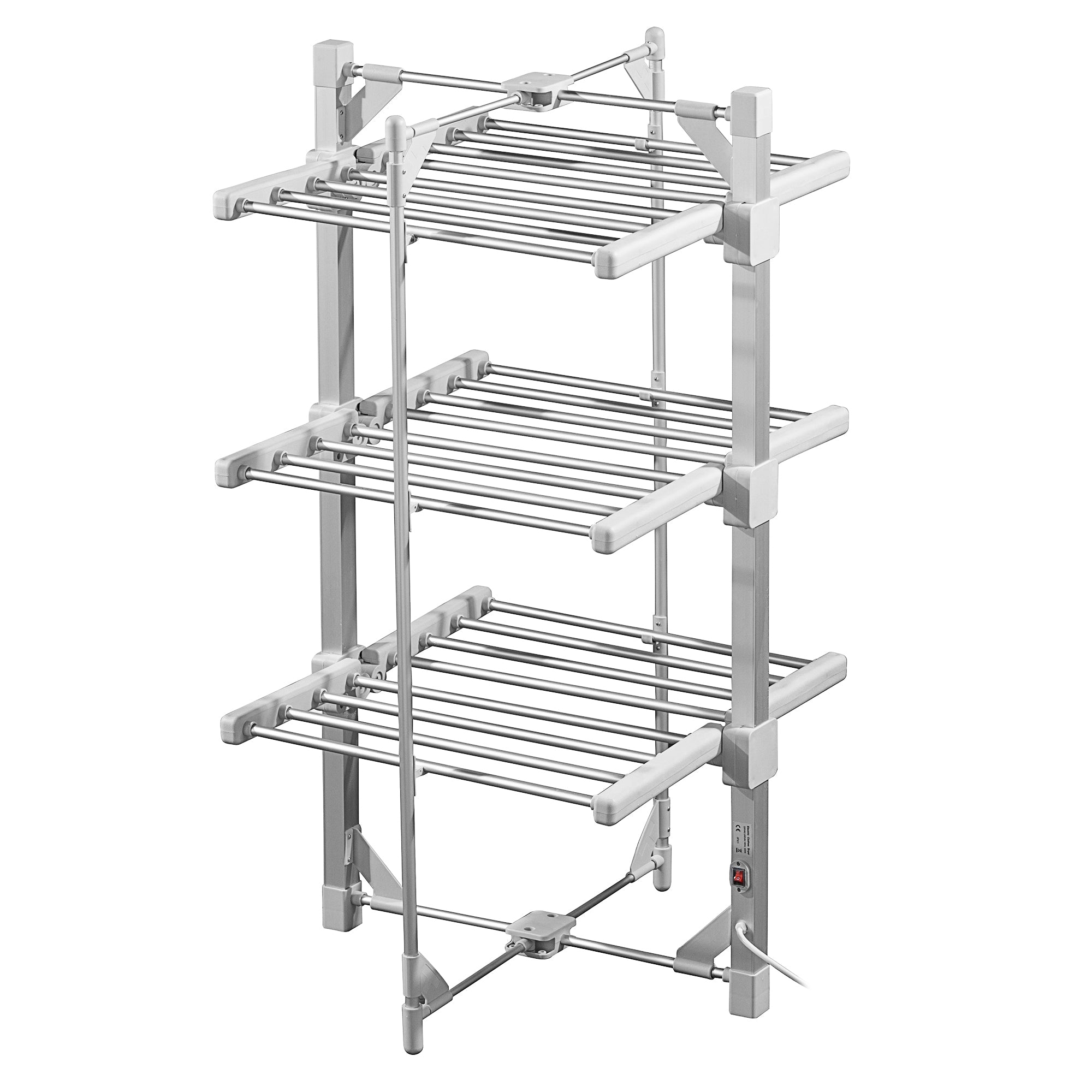 Daewoo Small 3 Tier Foldable Electric Heated Clothes Airer with Cover