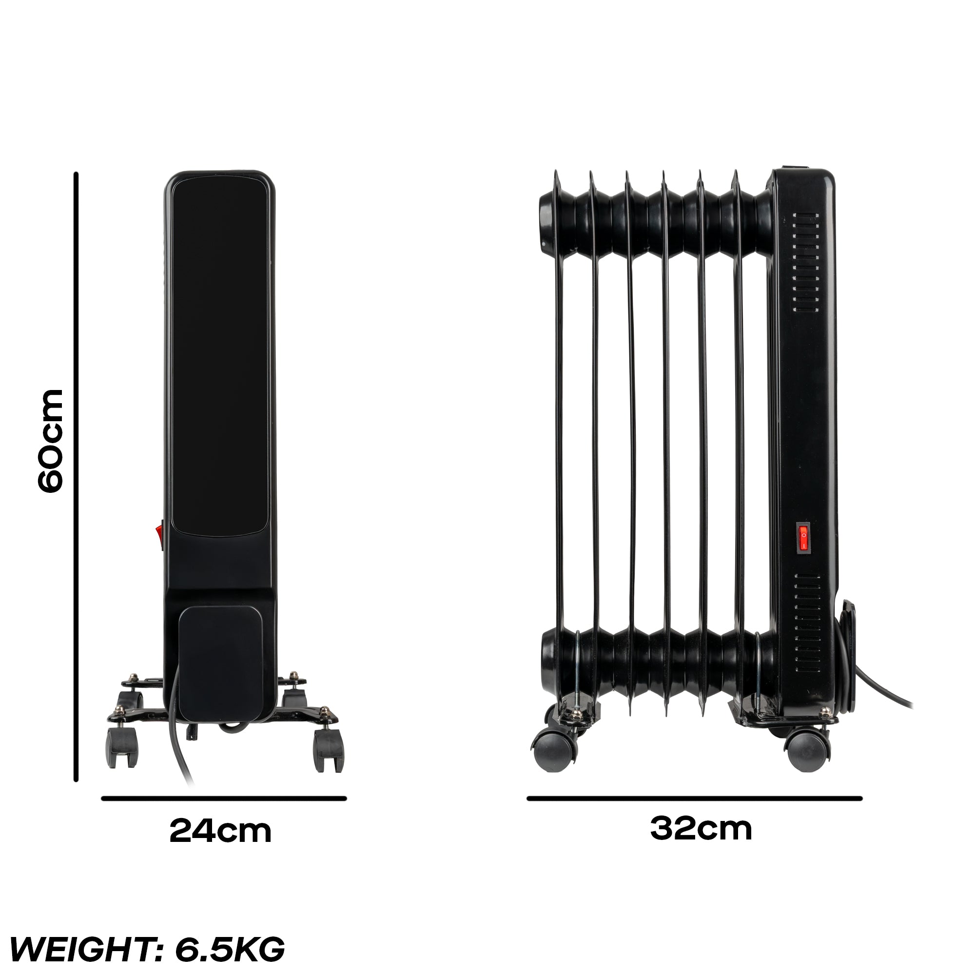 Daewoo 1500W Oil Filled Heater with LED Display & Remote Control