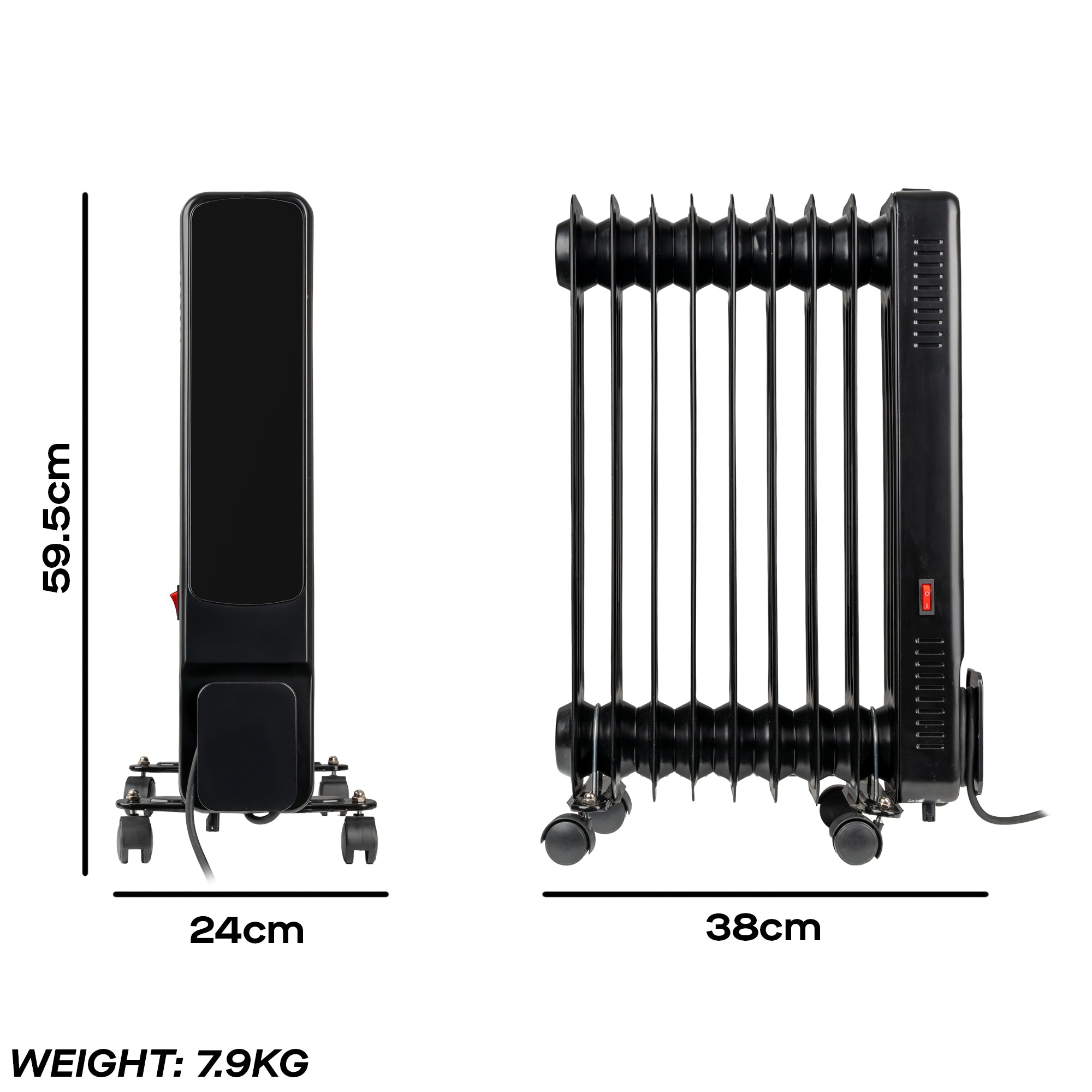 Daewoo 2000W Oil Filled Heater with LED Display & Remote Control