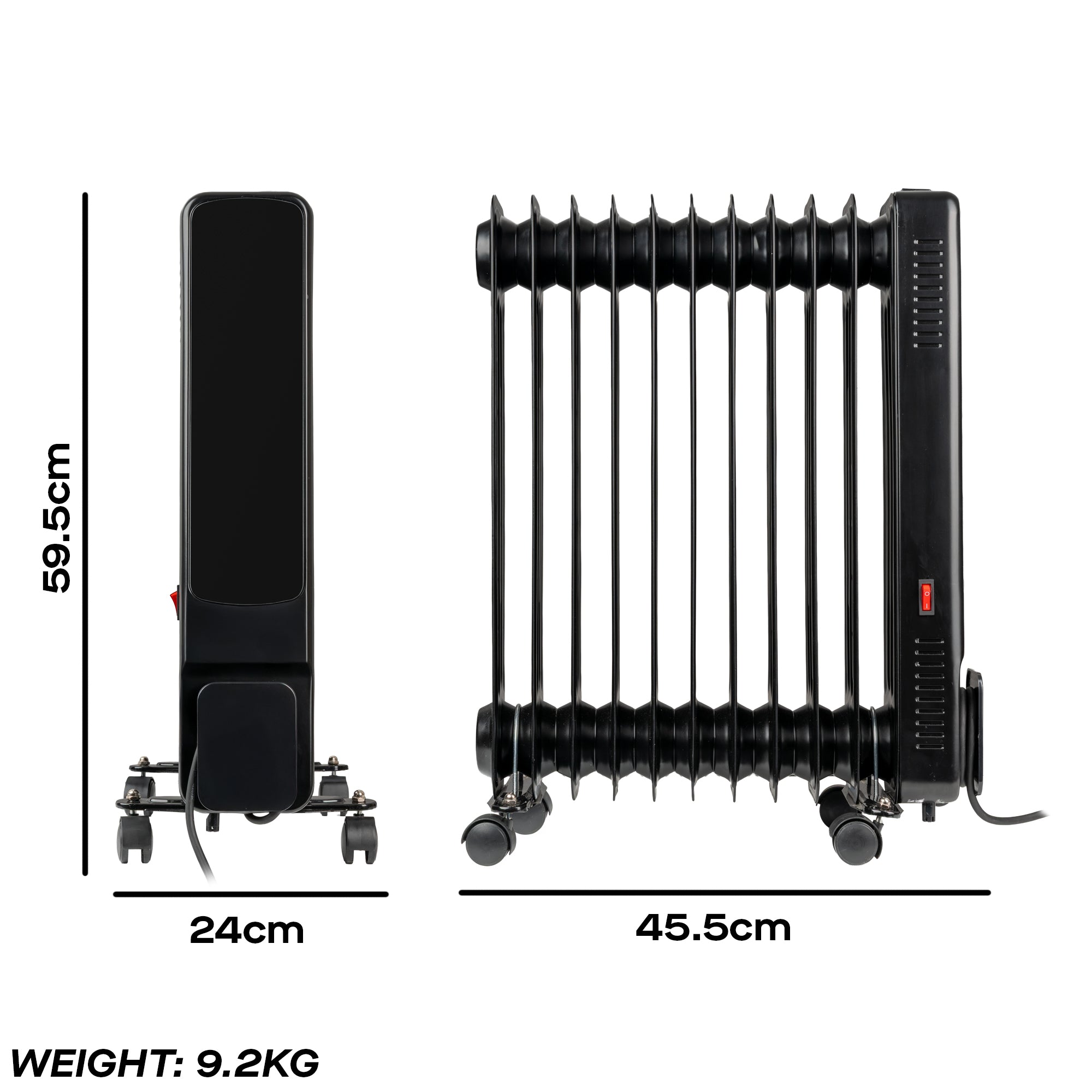 Daewoo 2500W Oil Filled Heater with LED Display & Remote Control