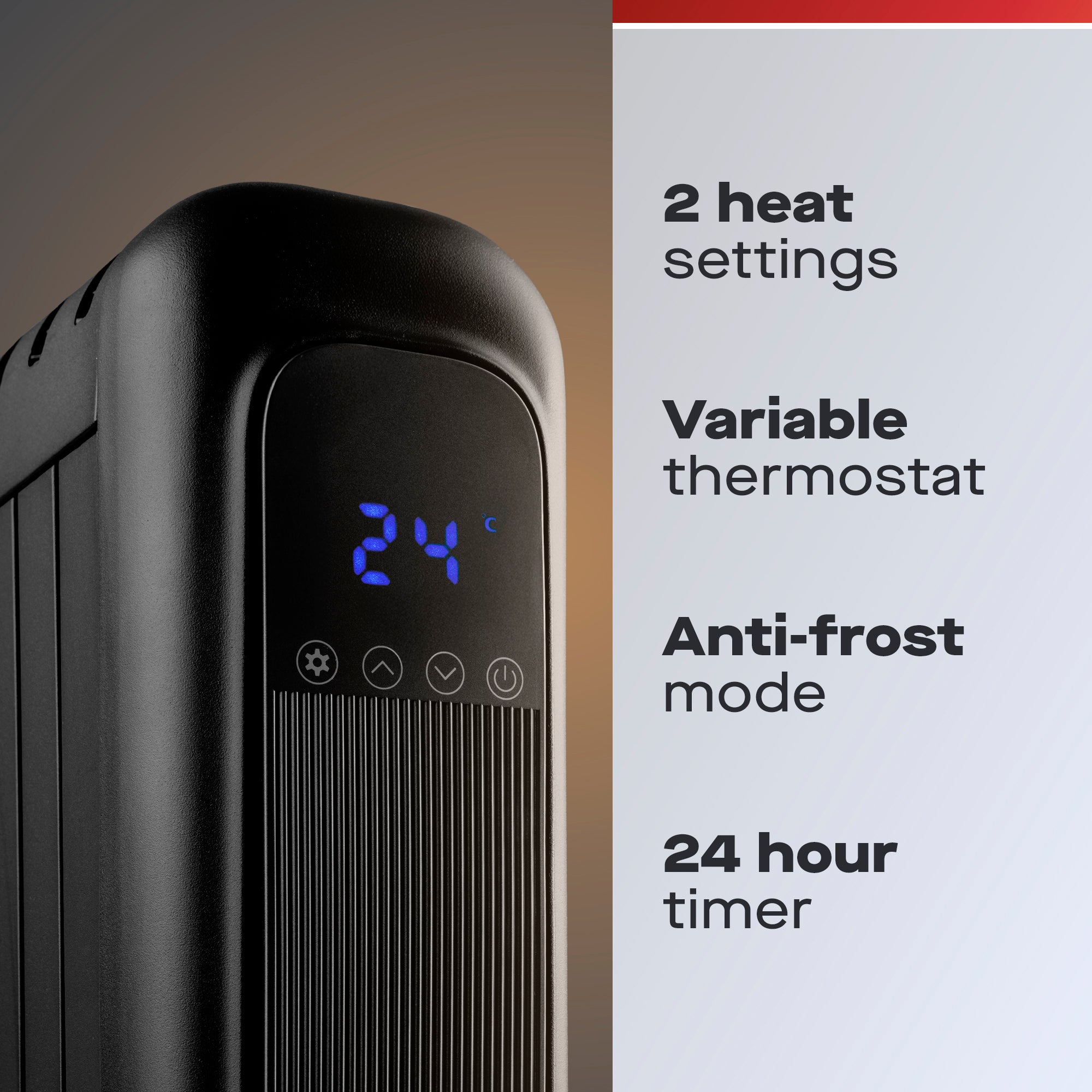 Daewoo 2000W Oil Free Eco Radiator with LED Display & Remote Control