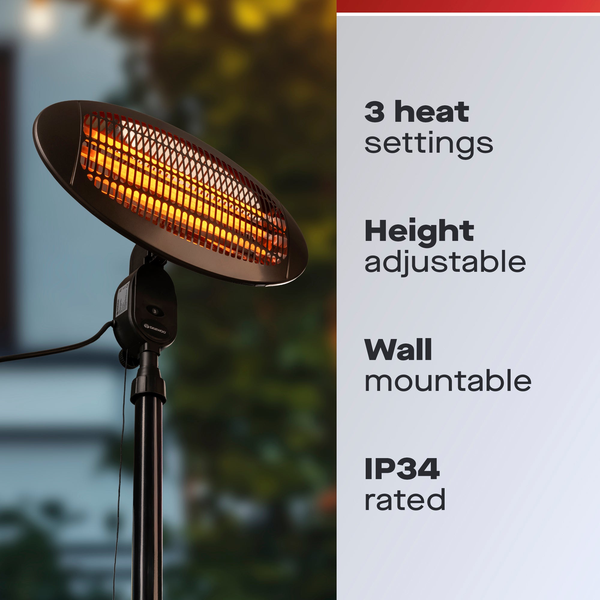 Daewoo 2000W Electric Patio Heater
