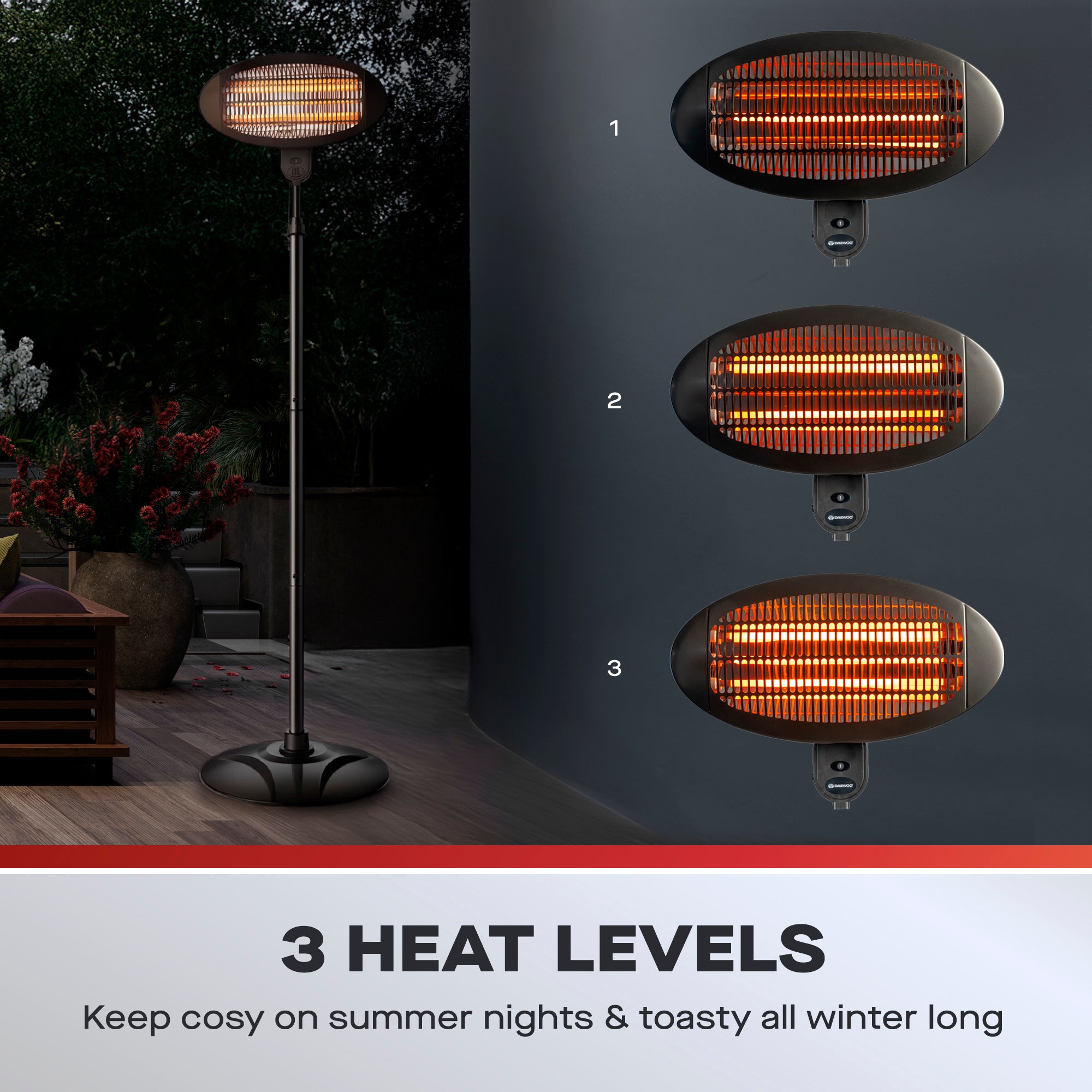 Daewoo 2000W Electric Patio Heater
