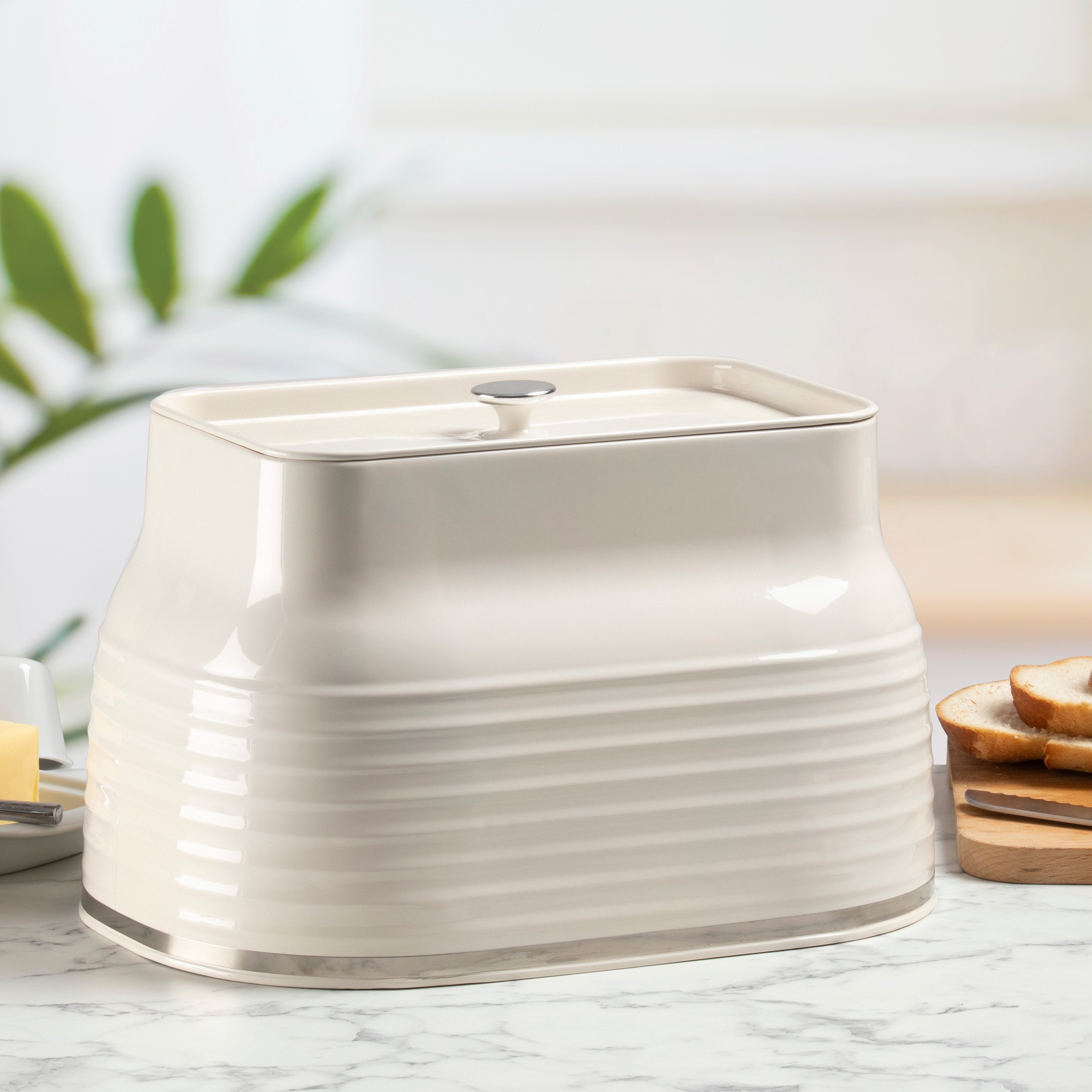 Daewoo Cream Sienna Steel Bread Bin