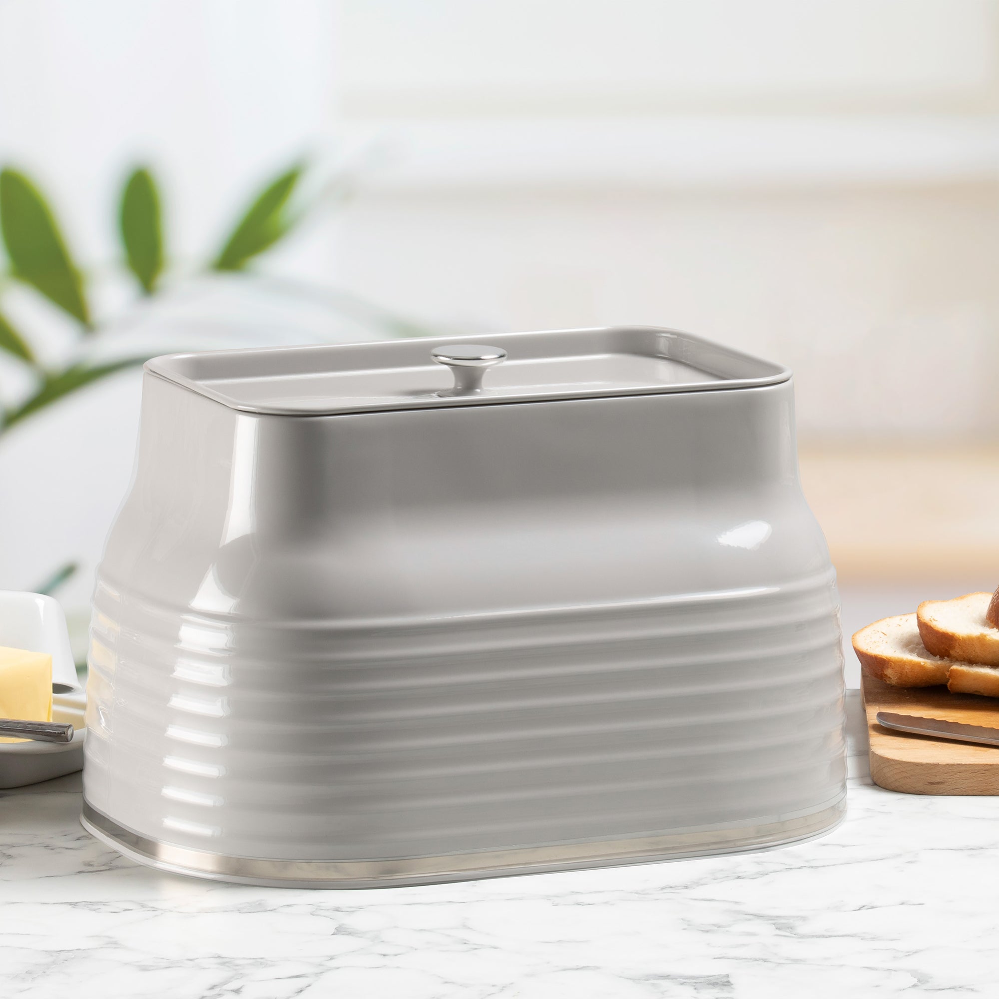Daewoo Grey Sienna Steel Bread Bin