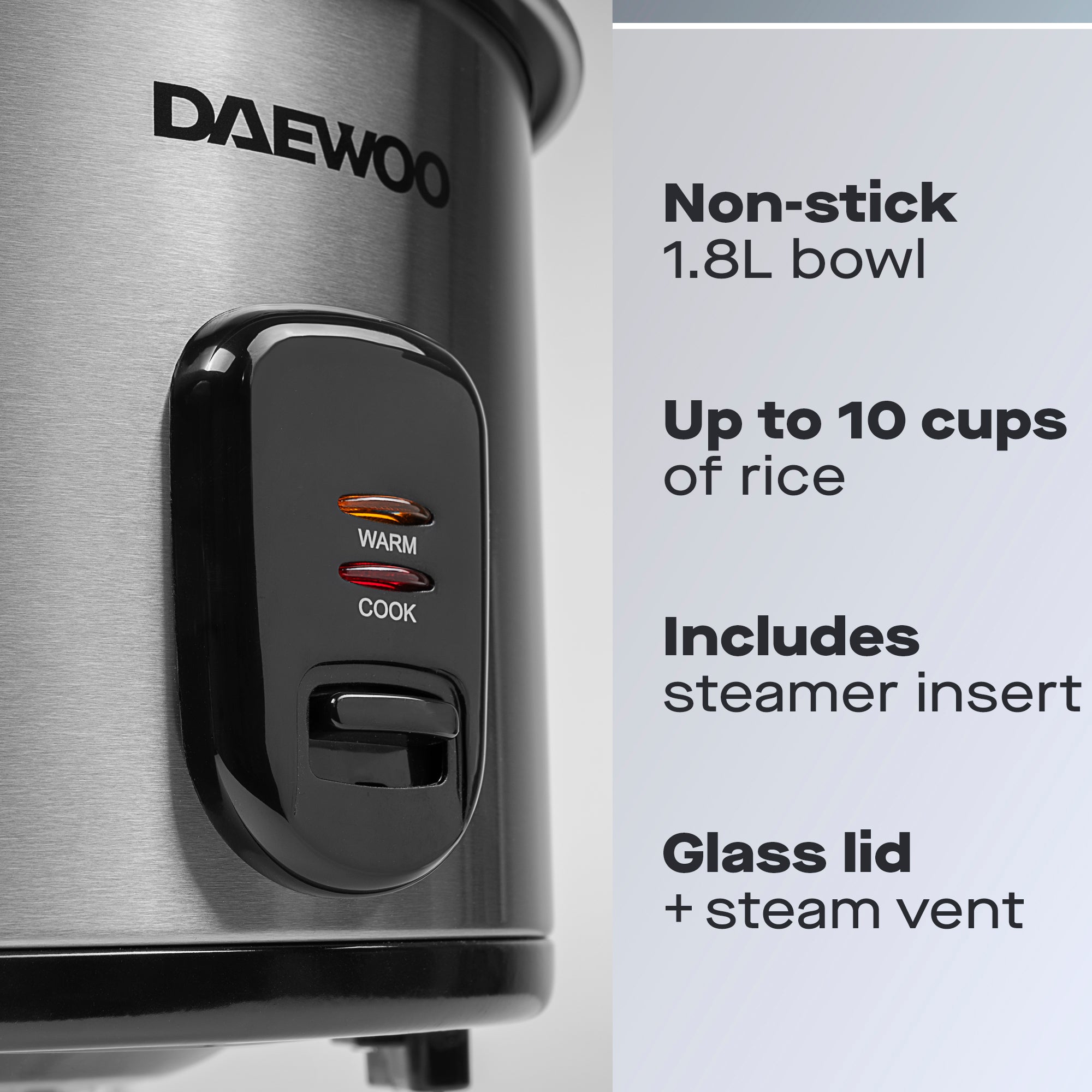 Daewoo 1.8L Rice Cooker and Food Steamer