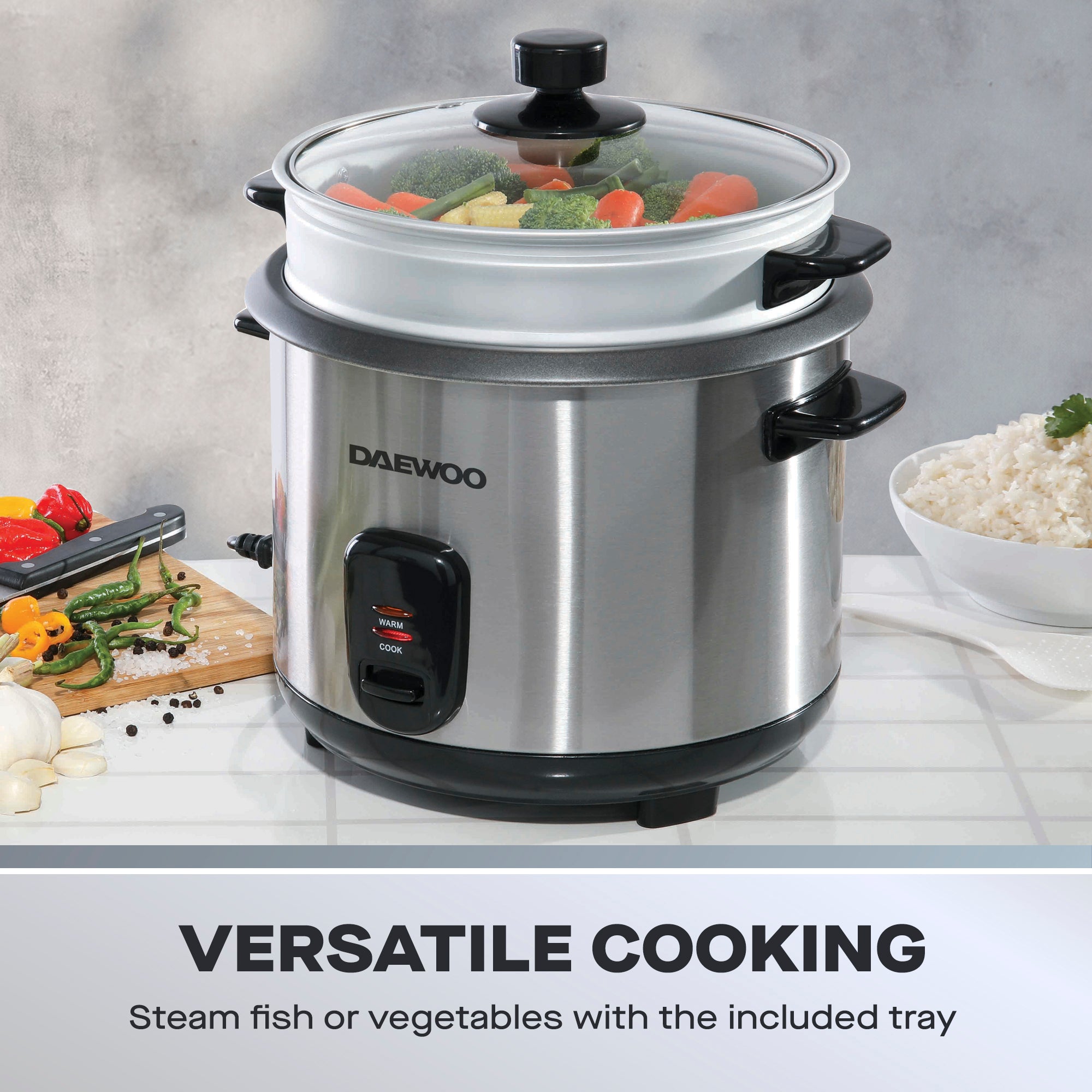 Daewoo 1.8L Rice Cooker and Food Steamer