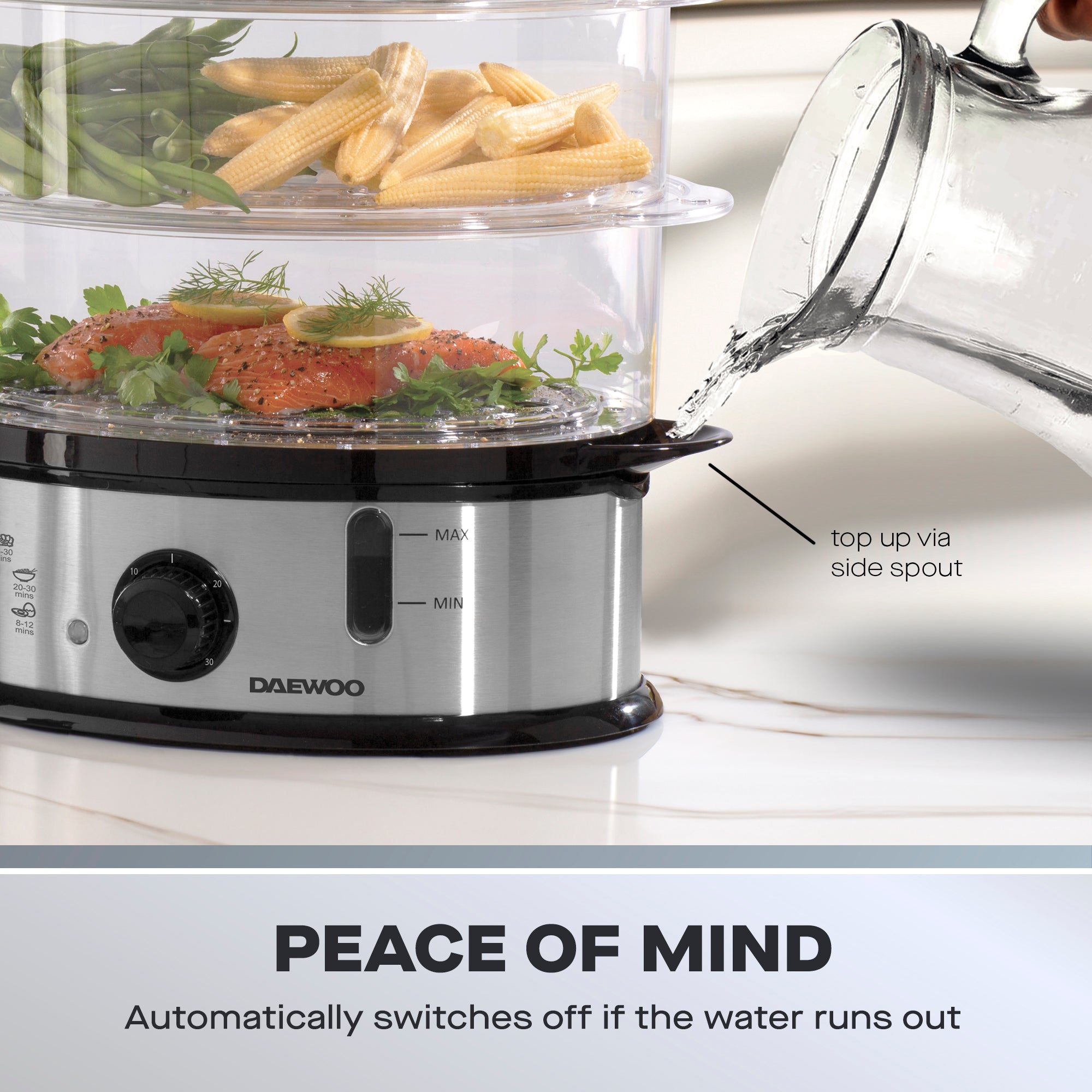 Daewoo 3-Tier Food Steamer, 9L