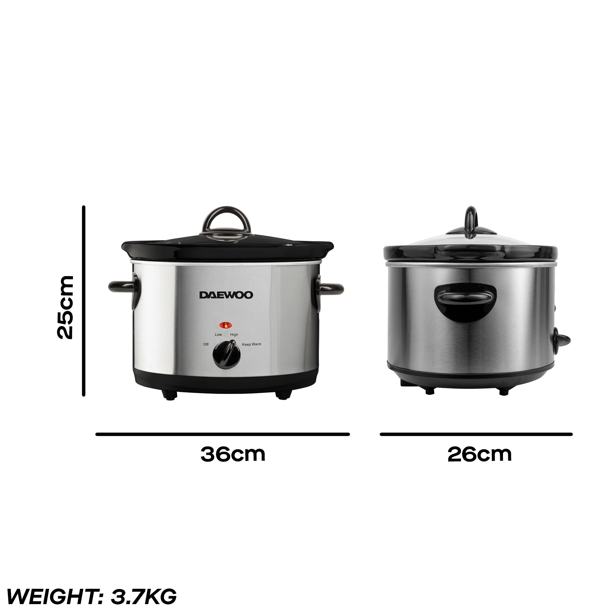 Daewoo 3.5L Slow Cooker, Stainless Steel