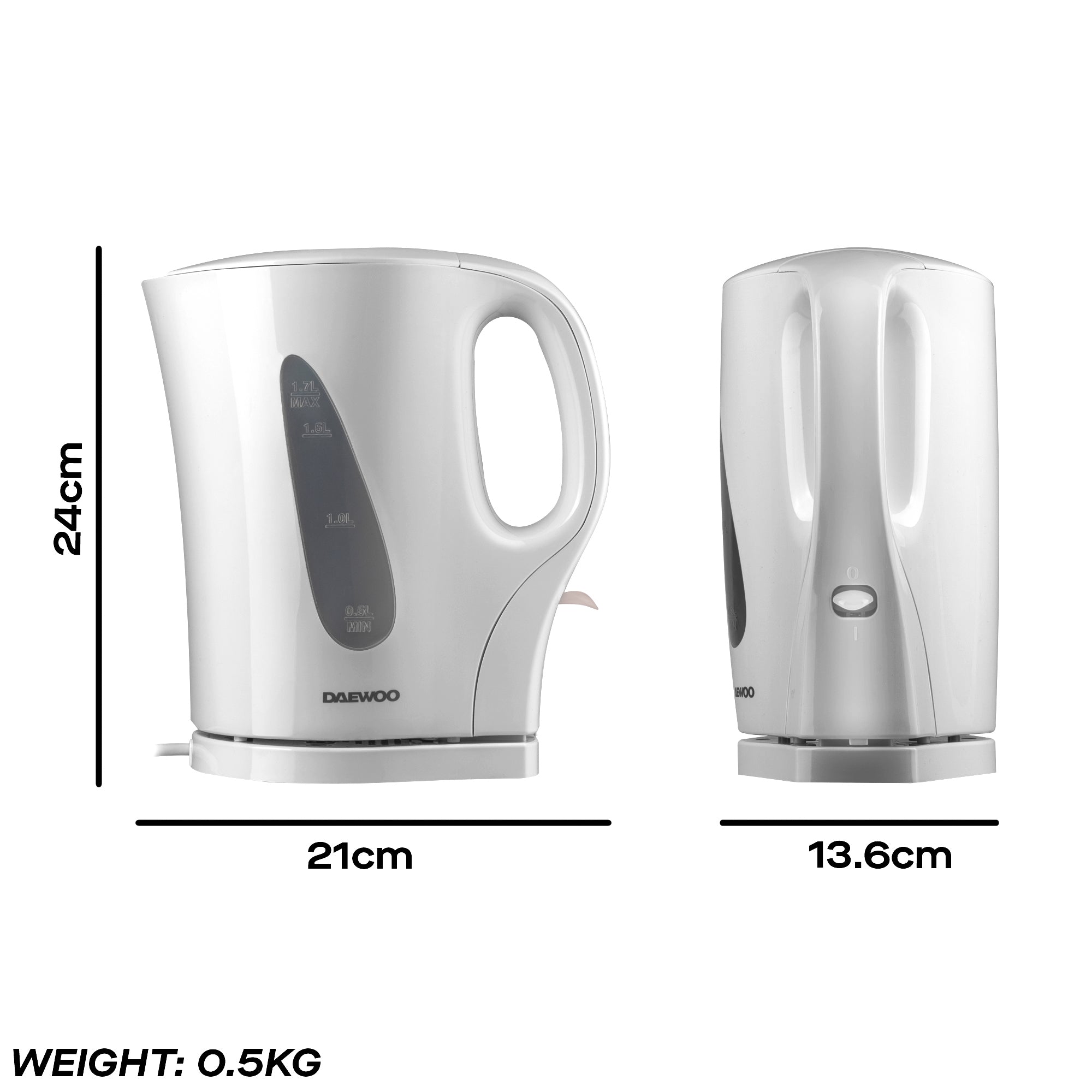 Daewoo White Essentials 1.7L Kettle